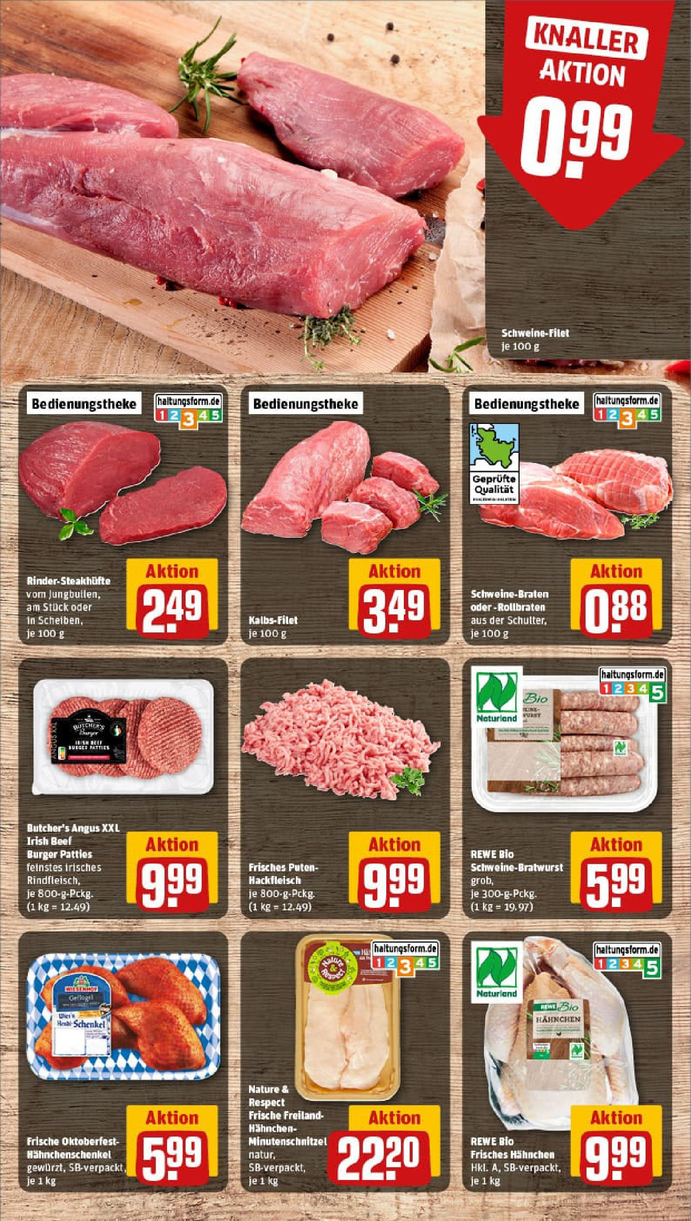 REWE Prospekt ab 14.09.2025 zum Blättern » Angebote | Seite: 8 | Produkte: Hahnchen, Burger, Steak, Hackfleisch