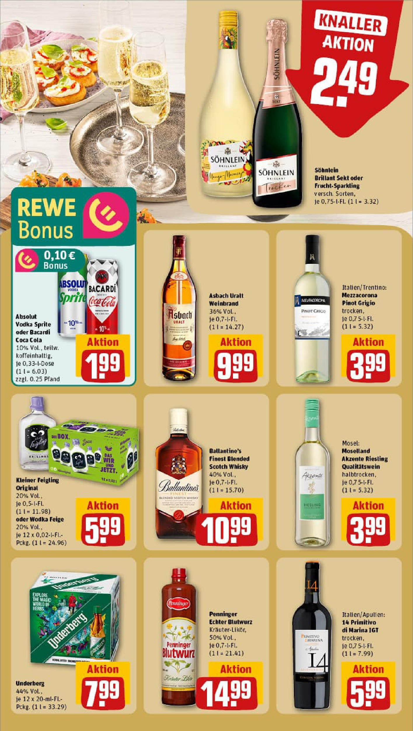 REWE Prospekt ab 14.09.2025 zum Blättern » Angebote | Seite: 17 | Produkte: Whisky, Sprite, Cola, Kleiner feigling REWE Prospekt ab 14.09.2025 zum Blättern » Angebote | Seite: 17 | Produkte: Whisky, Sprite, Cola, Kleiner feigling