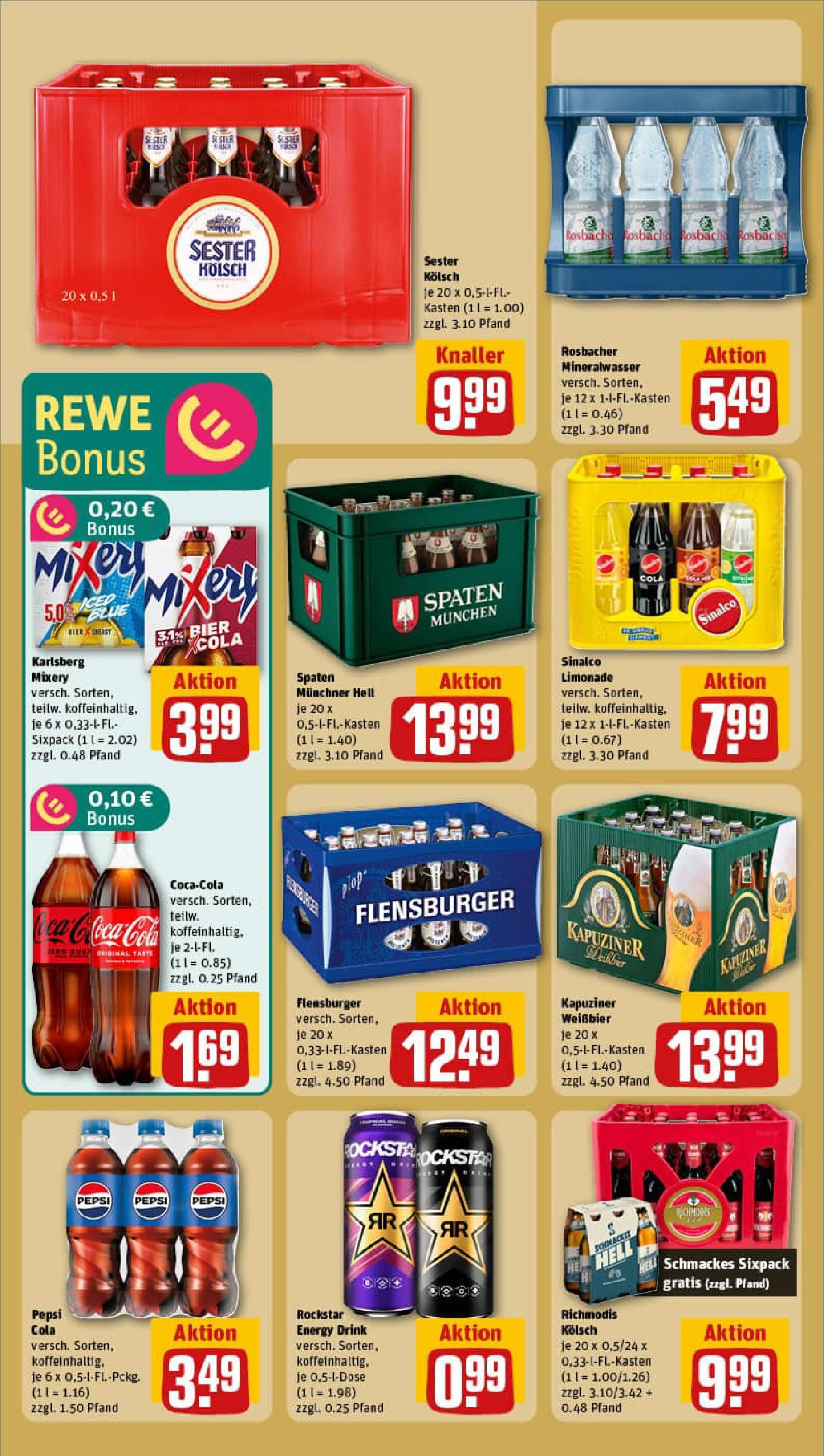 REWE Prospekt ab 14.09.2025 zum Blättern » Angebote | Seite: 16 | Produkte: Sinalco, Coca cola, Flensburger, Pepsi REWE Prospekt ab 14.09.2025 zum Blättern » Angebote | Seite: 16 | Produkte: Sinalco, Coca cola, Flensburger, Pepsi