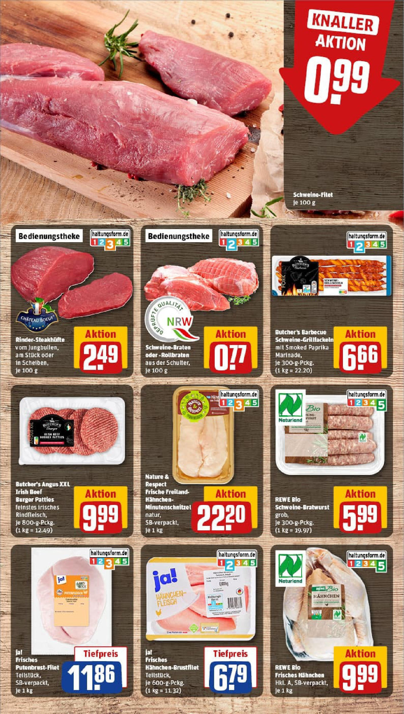 REWE Prospekt ab 14.09.2025 zum Blättern » Angebote | Seite: 8 | Produkte: Hahnchen, Wurst, Steak, Fleisch