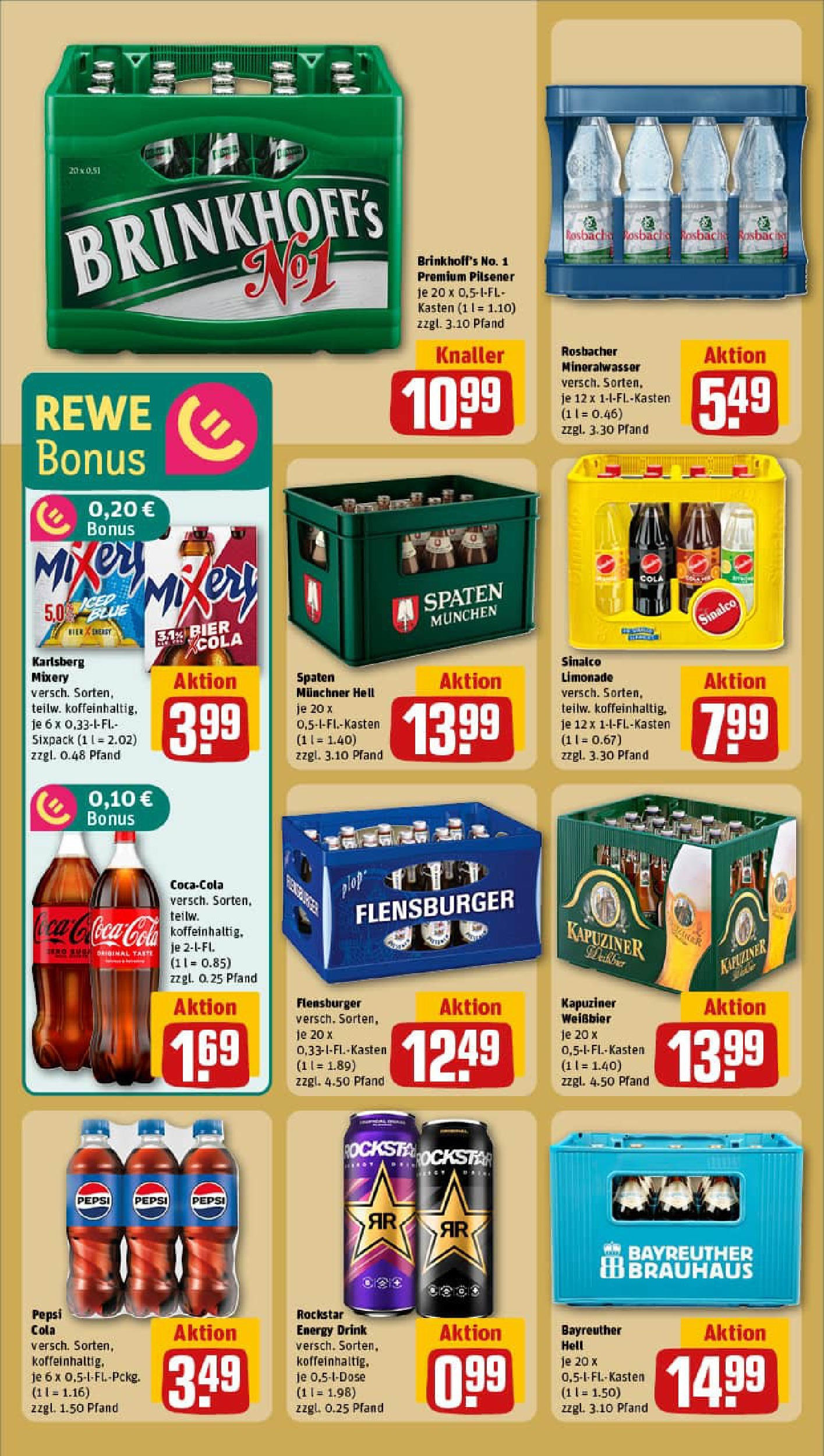 REWE Prospekt ab 14.09.2025 zum Blättern » Angebote | Seite: 16 | Produkte: Cola, Energy, Rockstar, Mineralwasser REWE Prospekt ab 14.09.2025 zum Blättern » Angebote | Seite: 16 | Produkte: Cola, Energy, Rockstar, Mineralwasser