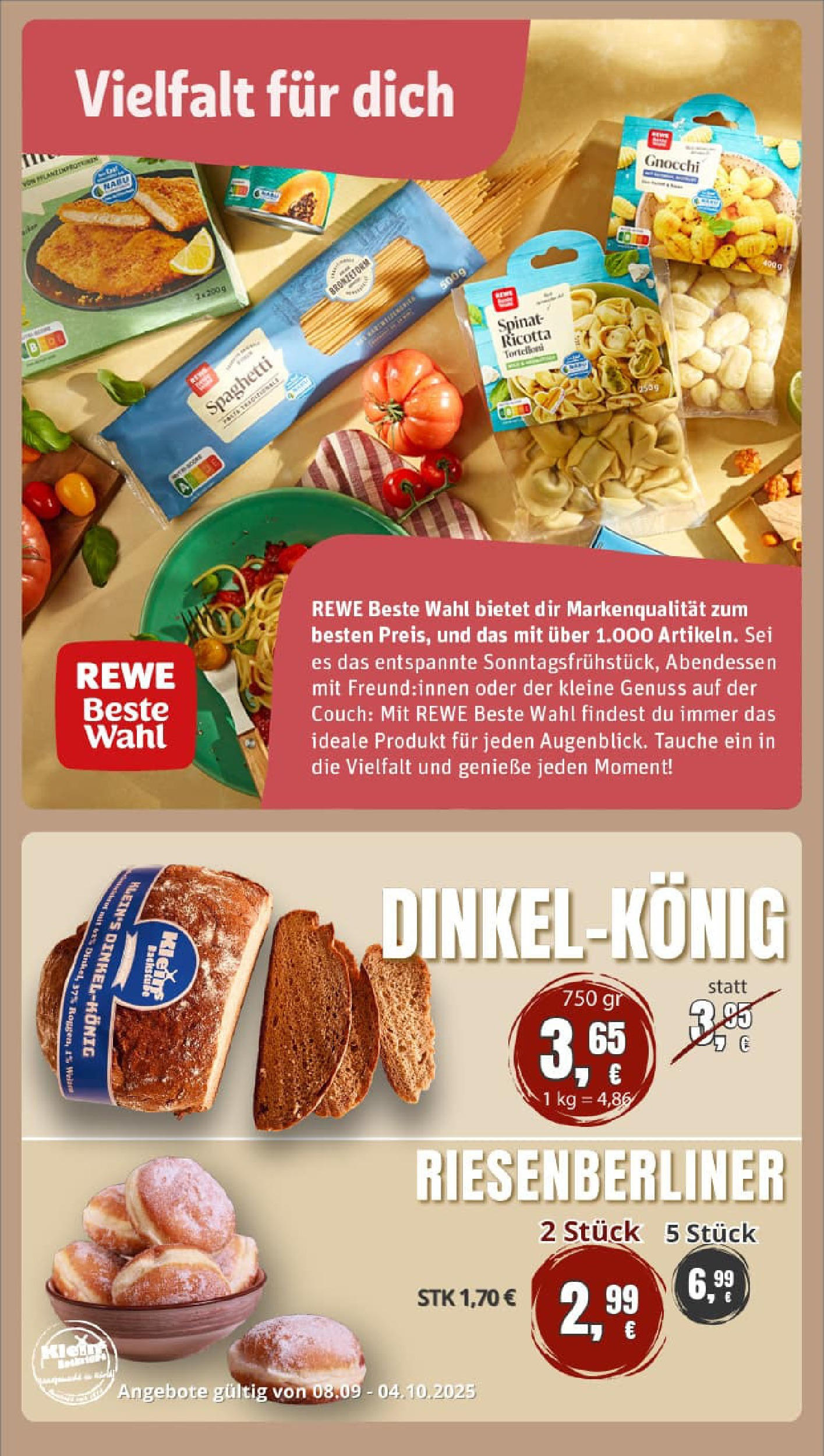 REWE Prospekt ab 14.09.2025 zum Blättern » Angebote | Seite: 7 | Produkte: Couch, Donuts, Pasta