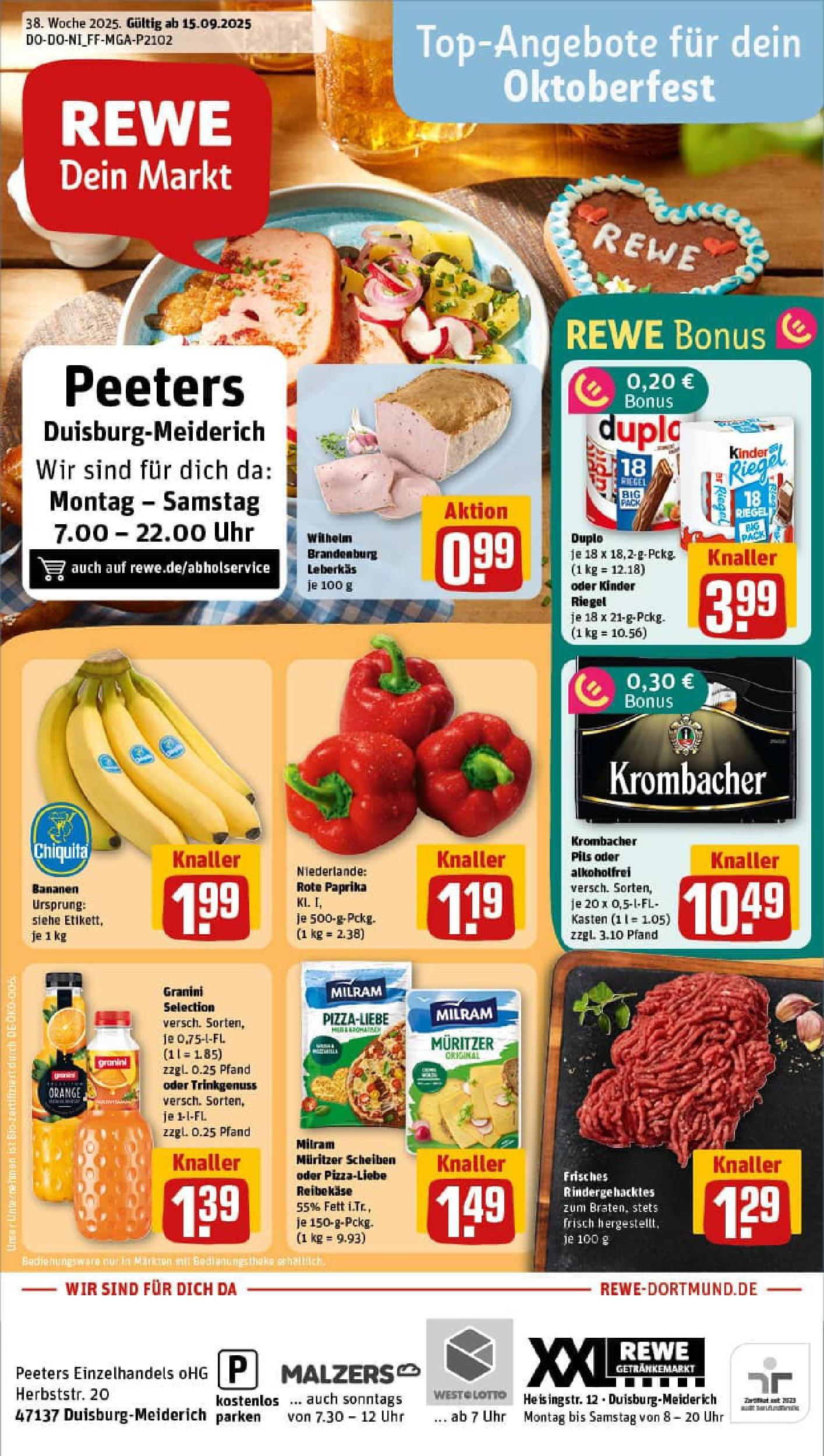 REWE Prospekt ab 14.09.2025 zum Blättern » Angebote | Seite: 1 | Produkte: Paprika, Milram, Granini, Reibekase REWE Prospekt ab 14.09.2025 zum Blättern » Angebote | Seite: 1 | Produkte: Paprika, Milram, Granini, Reibekase