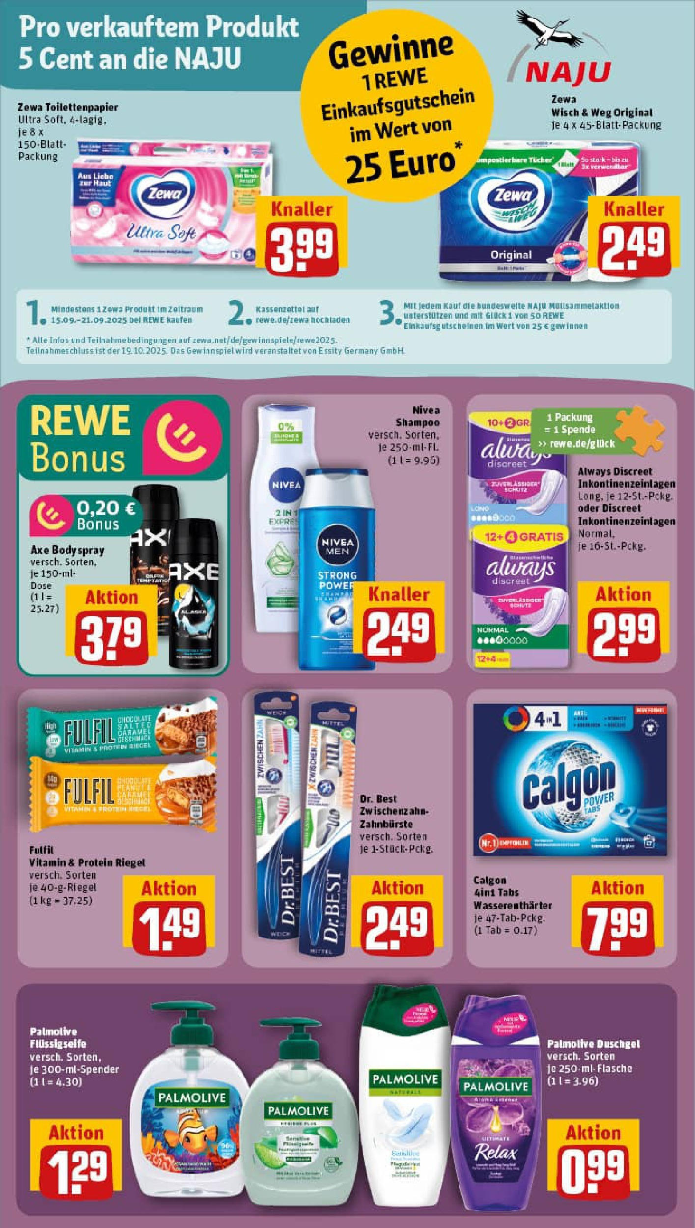 REWE Prospekt ab 14.09.2025 zum Blättern » Angebote | Seite: 24 | Produkte: Zewa, Duschgel, Zahnbürste, Shower Gel REWE Prospekt ab 14.09.2025 zum Blättern » Angebote | Seite: 24 | Produkte: Zewa, Duschgel, Zahnbürste, Shower Gel