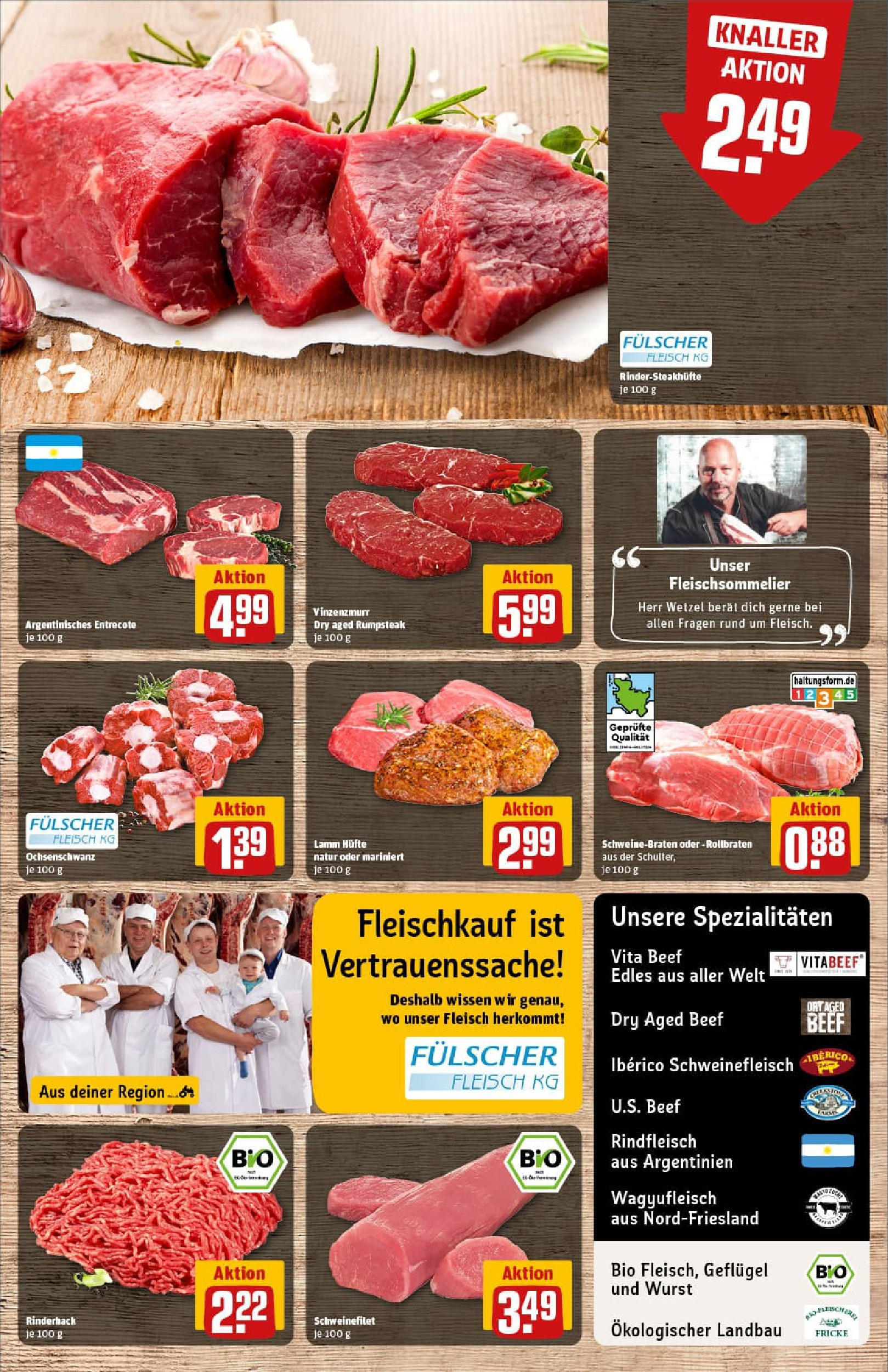 REWE Prospekt ab 14.09.2025 zum Blättern » Angebote | Seite: 8 | Produkte: Entrecote, Schweinefilet, Rindfleisch, Steak
