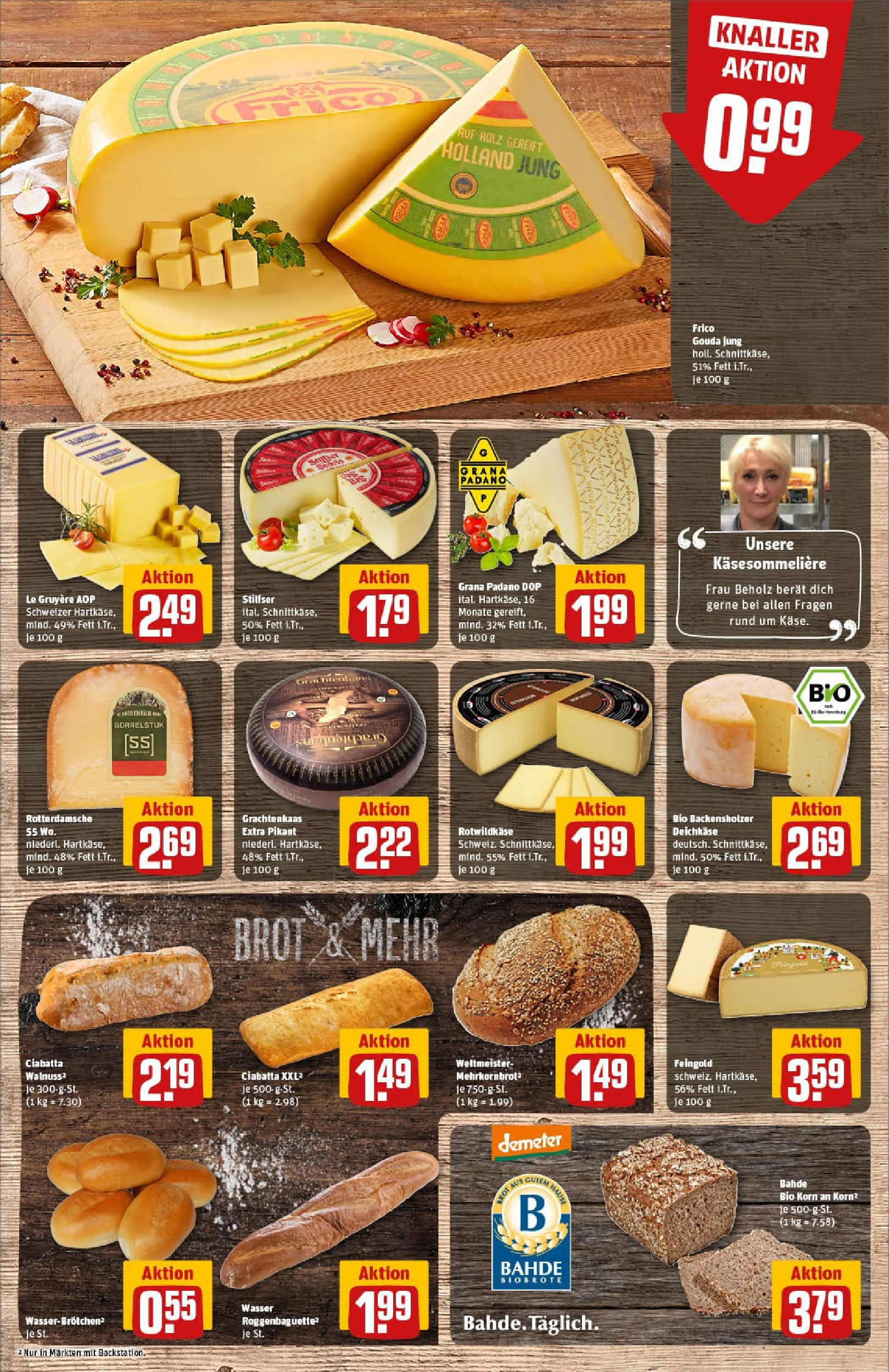 REWE Prospekt ab 14.09.2025 zum Blättern » Angebote | Seite: 11 | Produkte: Gouda, Baguette, Wasser, Brot