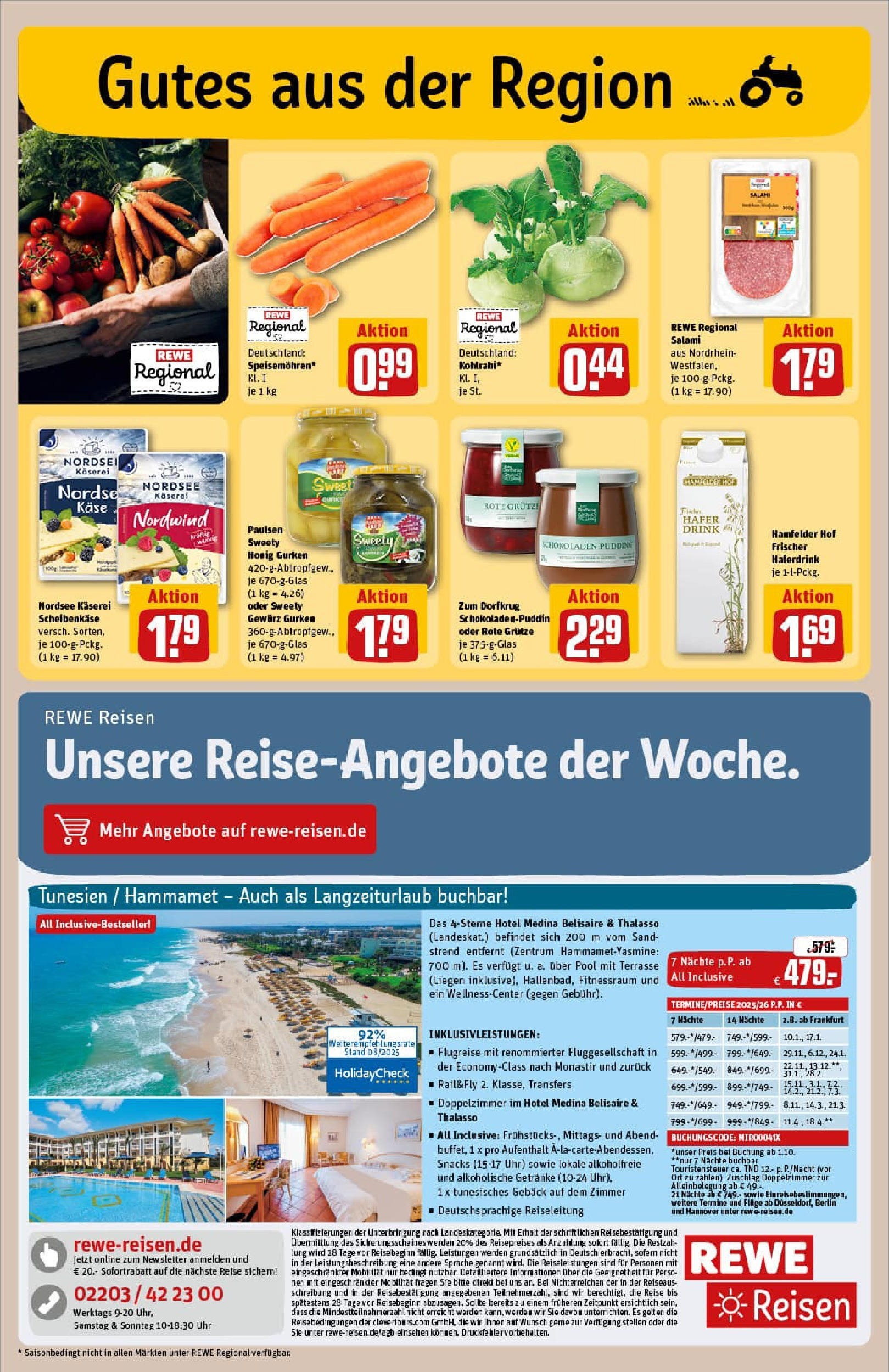 REWE Prospekt ab 14.09.2025 zum Blättern » Angebote | Seite: 23 | Produkte: Käse, Haferdrink, Salami, Uhr REWE Prospekt ab 14.09.2025 zum Blättern » Angebote | Seite: 23 | Produkte: Käse, Haferdrink, Salami, Uhr