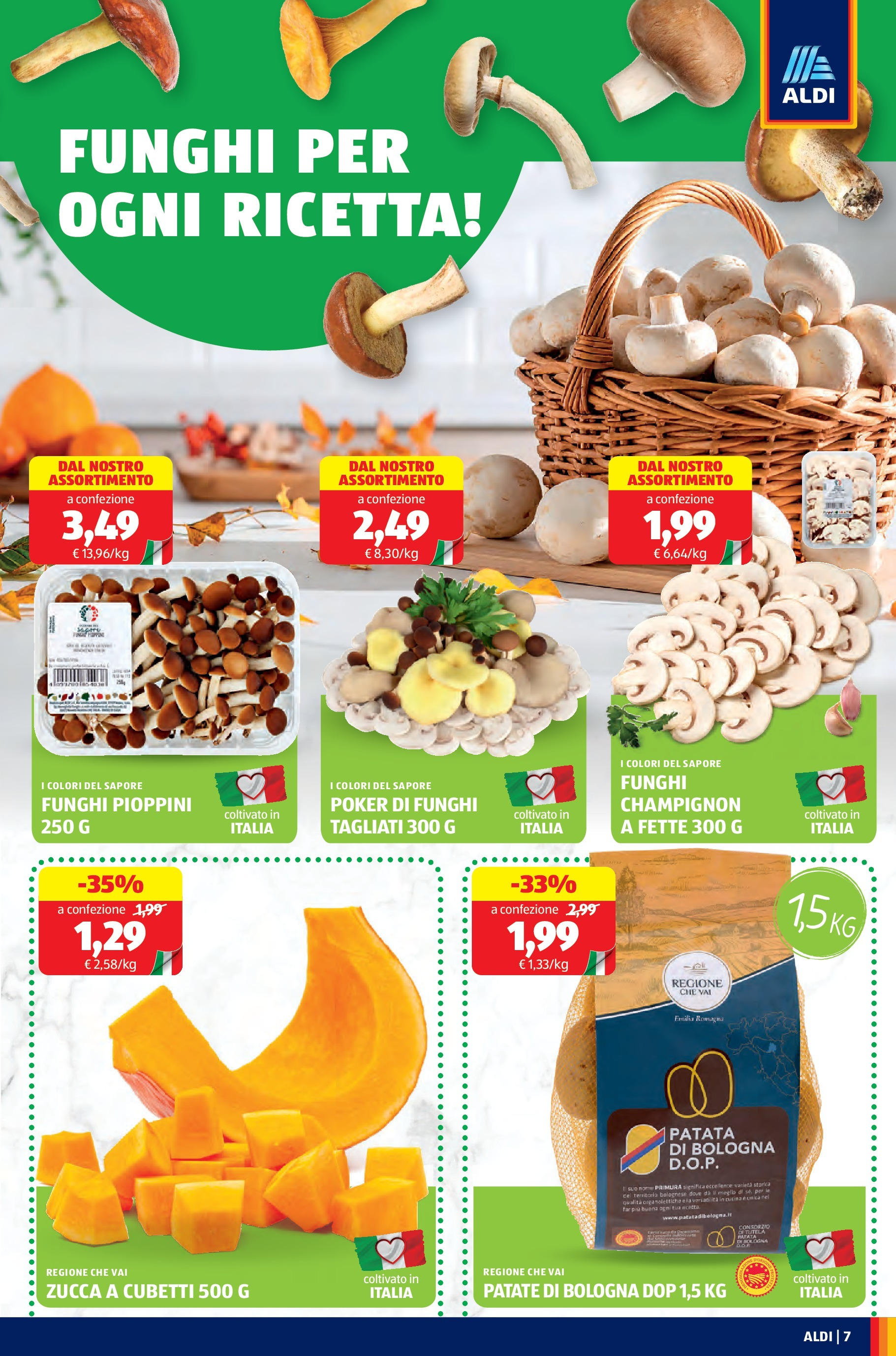 Nuovo Aldi - SOTTOCOSTO dal 14/09/2025 > offerte anteprima 🛍️ | Pagina: 7 | Prodotti: Patate, Funghi, Zucca