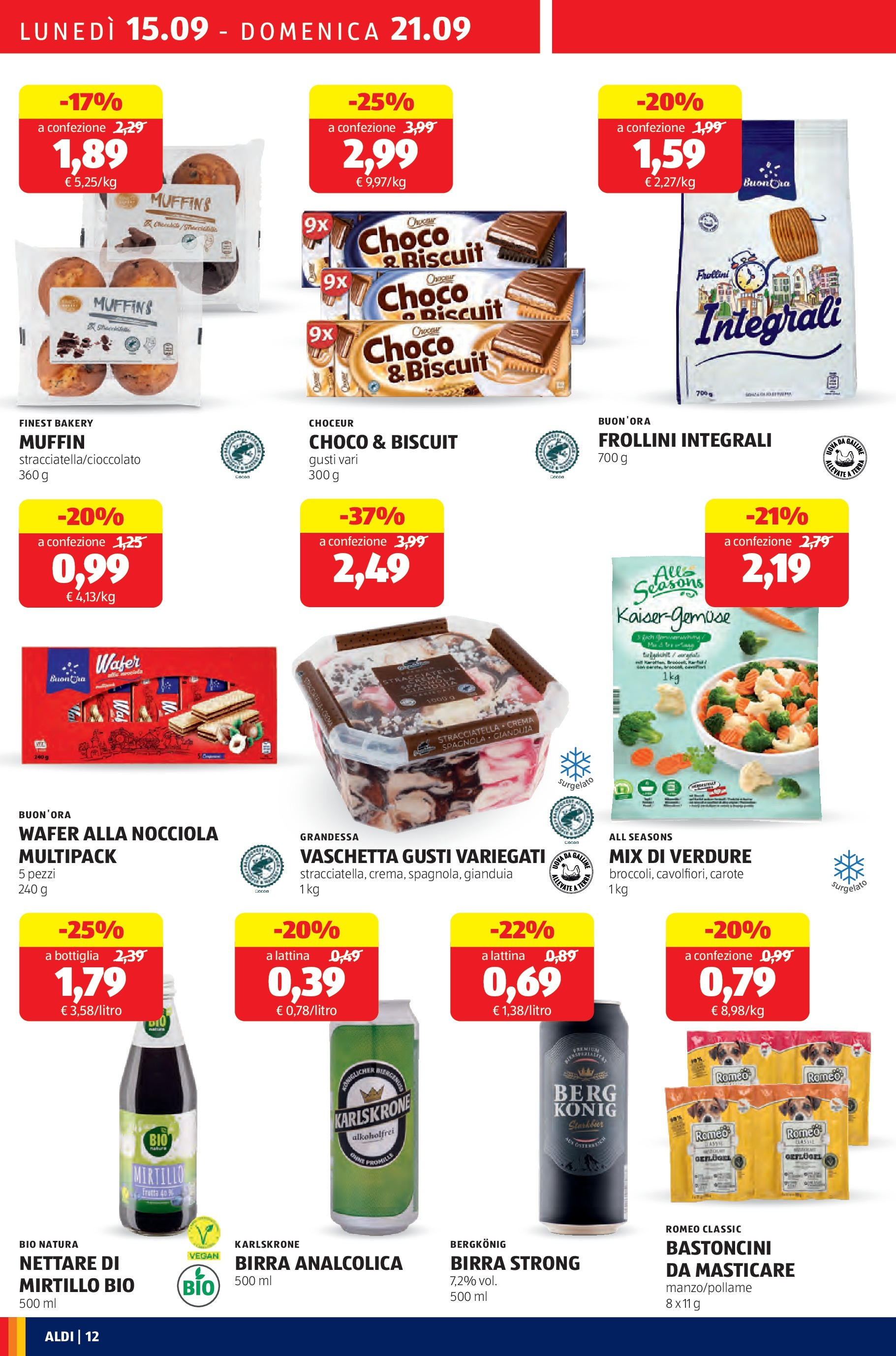 Nuovo Aldi - SOTTOCOSTO dal 14/09/2025 > offerte anteprima 🛍️ | Pagina: 12 | Prodotti: Birra, Carote, Muffin, Stracciatella