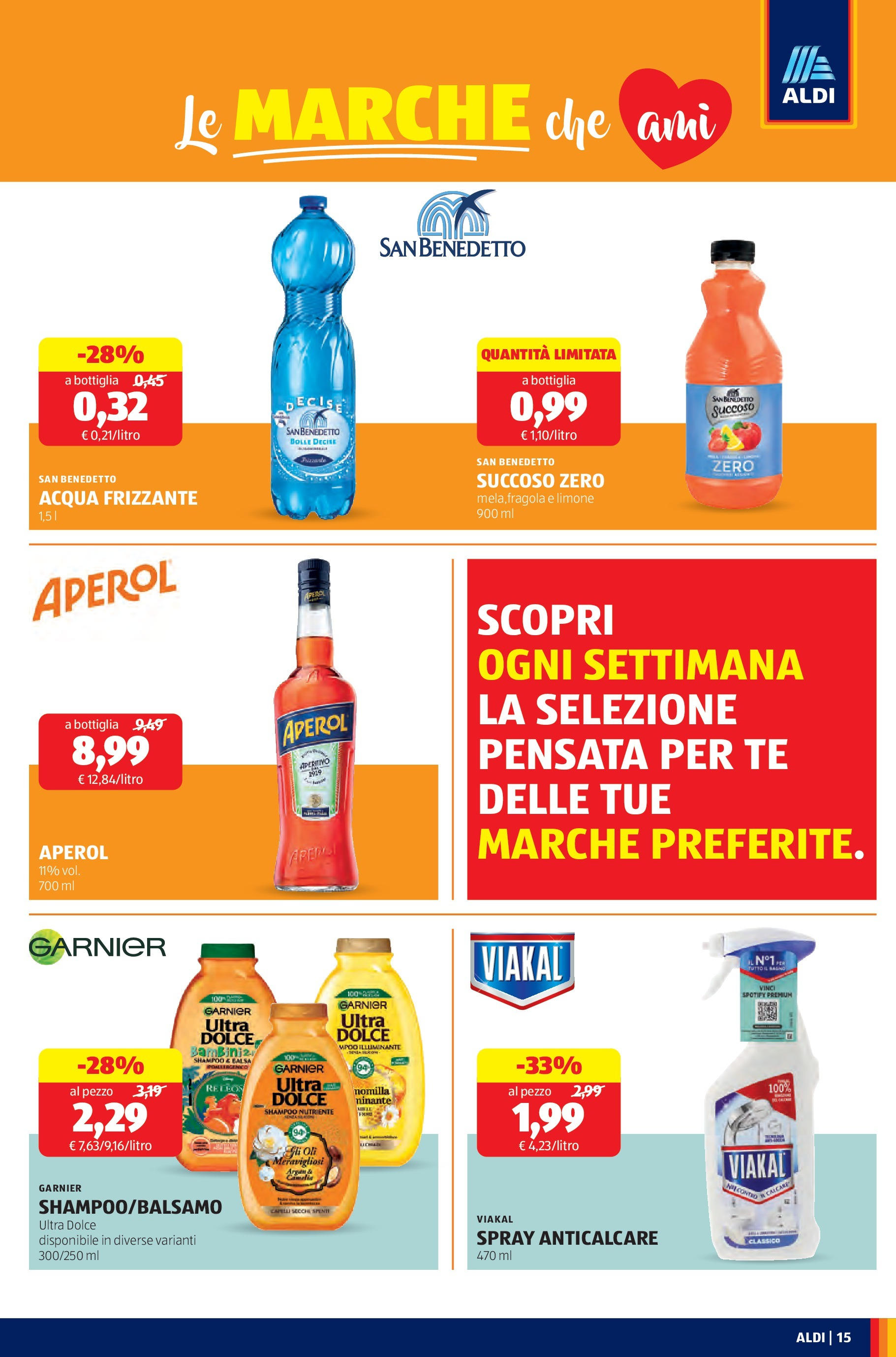 Nuovo Aldi - SOTTOCOSTO dal 14/09/2025 > offerte anteprima 🛍️ | Pagina: 15 | Prodotti: Shampoo, Tè, Anticalcare, Aperol