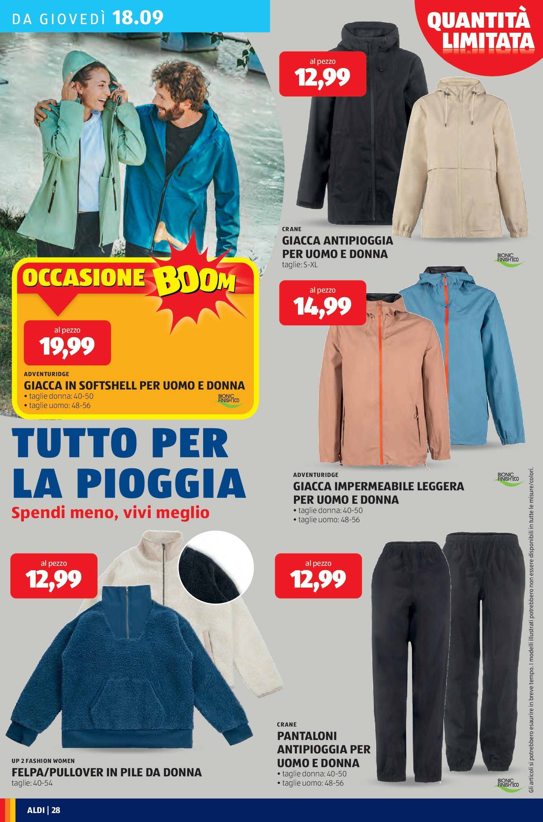 Nuovo Aldi - SOTTOCOSTO dal 14/09/2025 > offerte anteprima 🛍️ | Pagina: 28 | Prodotti: Pile, Giacca, Pantaloni