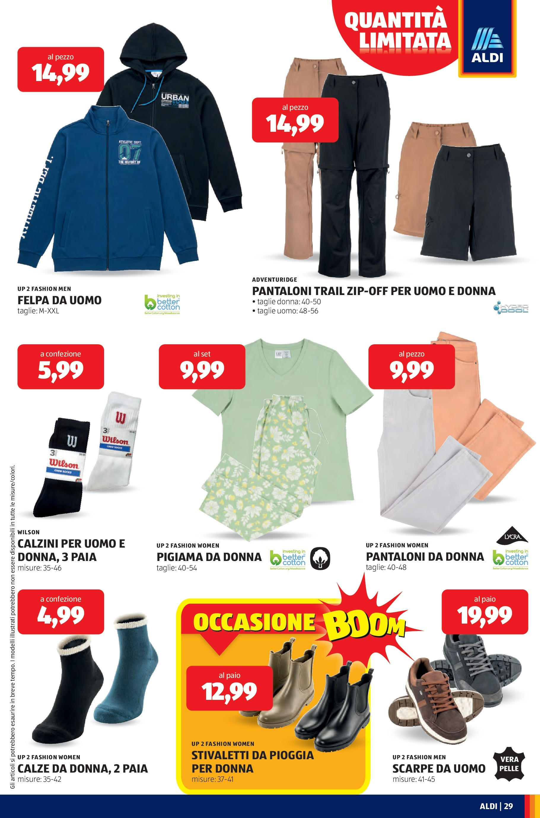 Nuovo Aldi - SOTTOCOSTO dal 14/09/2025 > offerte anteprima 🛍️ | Pagina: 29 | Prodotti: Pantaloni, Calzini, Scarpe, The