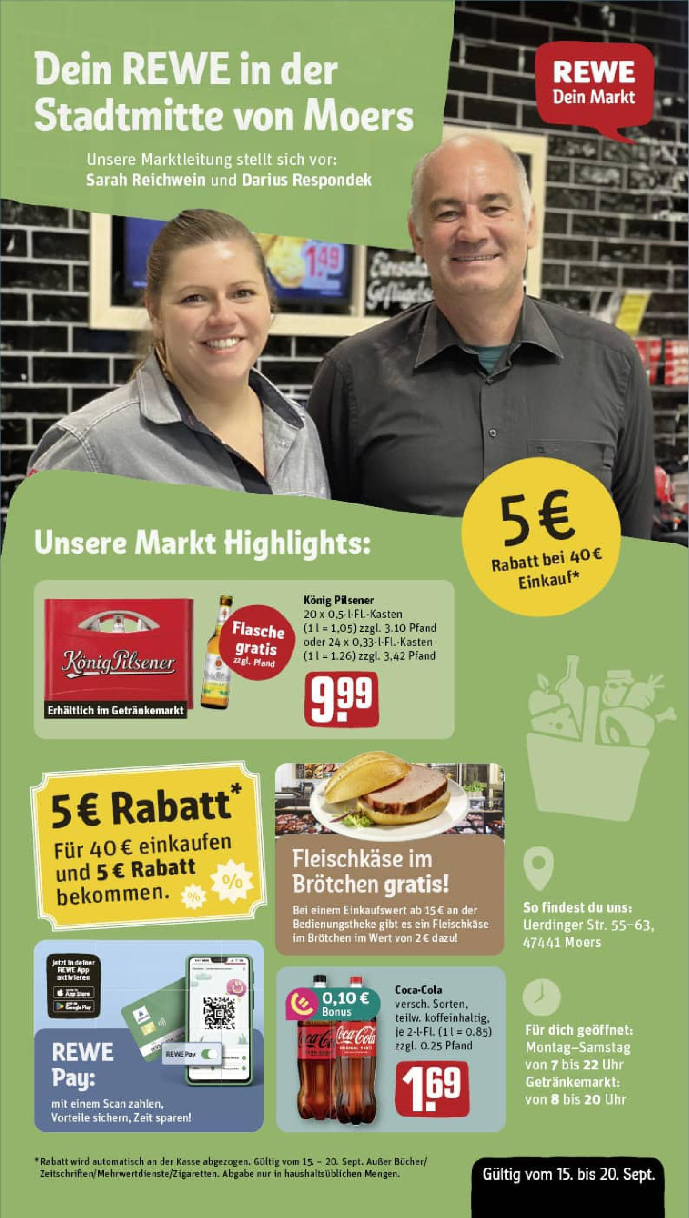 REWE Prospekt ab 14.09.2025 zum Blättern » Angebote | Seite: 1 | Produkte: Konig pilsener, Uhr