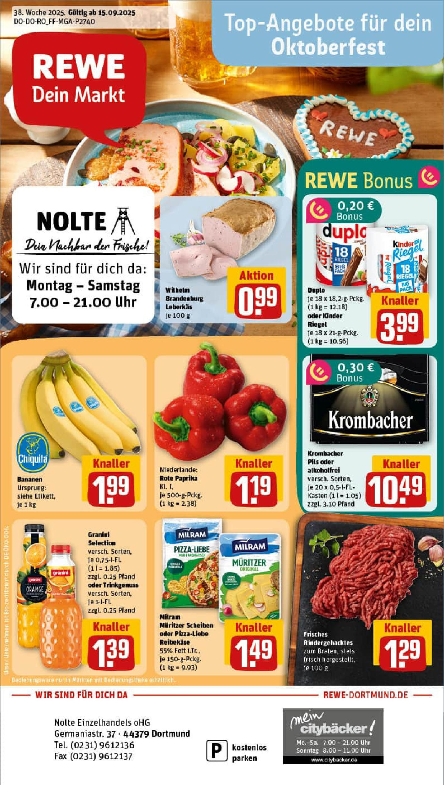 REWE Prospekt ab 14.09.2025 zum Blättern » Angebote | Seite: 1 | Produkte: Paprika, Milram, Granini, Krombacher REWE Prospekt ab 14.09.2025 zum Blättern » Angebote | Seite: 1 | Produkte: Paprika, Milram, Granini, Krombacher