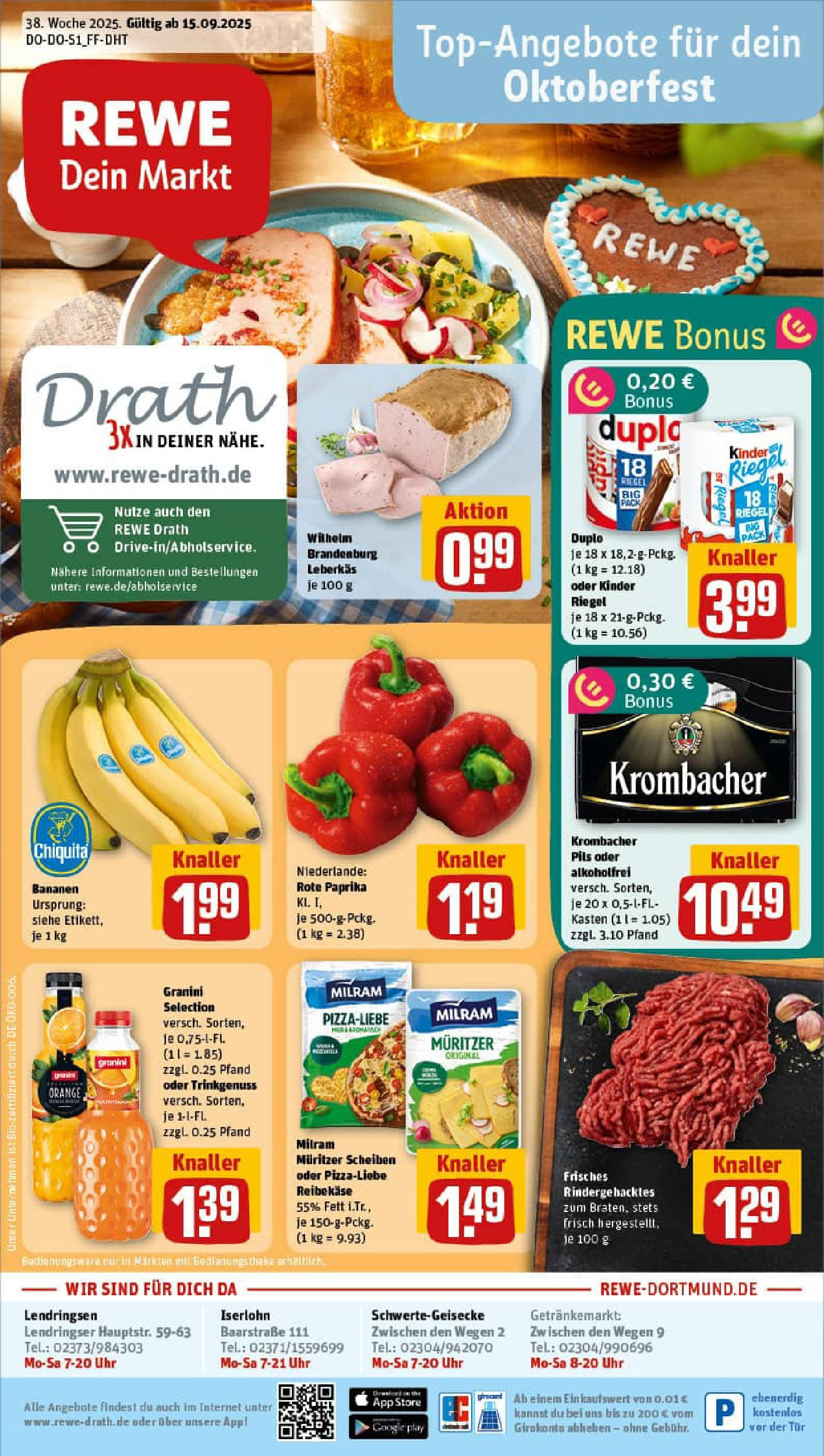 REWE Prospekt ab 14.09.2025 zum Blättern » Angebote | Seite: 1 | Produkte: Paprika, Milram, Granini, Krombacher REWE Prospekt ab 14.09.2025 zum Blättern » Angebote | Seite: 1 | Produkte: Paprika, Milram, Granini, Krombacher