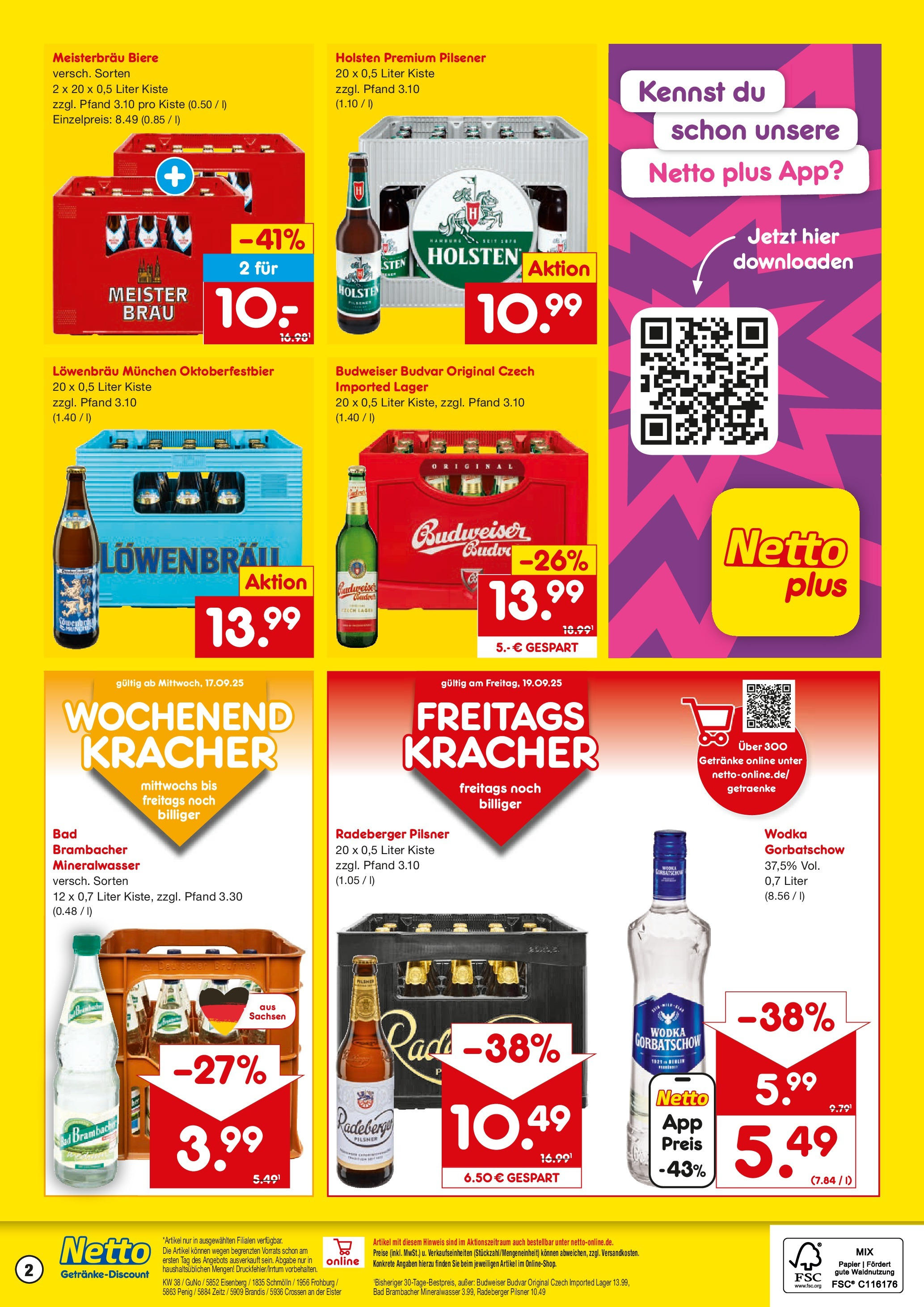 Netto Marken-Discount prospekt Brandis (ab 15.09.2025) » Angebote | Seite: 2 | Produkte: Holsten, Mineralwasser, Wodka gorbatschow, Wodka Netto Marken-Discount prospekt Brandis (ab 15.09.2025) » Angebote | Seite: 2 | Produkte: Holsten, Mineralwasser, Wodka gorbatschow, Wodka