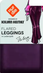 nur die Flared Leggings in Leder-Optik bordeaux Gr. 40/42