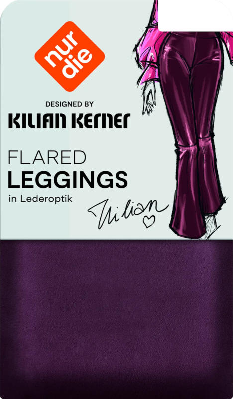 nur die Flared Leggings in Leder-Optik bordeaux Gr. 44/46