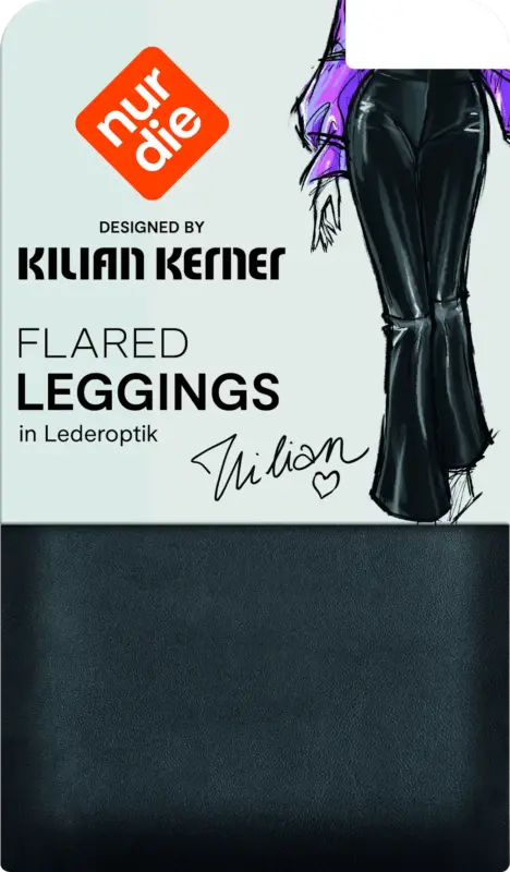 nur die Flared Leggings in Leder-Optik schwarz Gr. 40/42