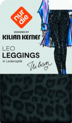 nur die Leggings in Leder-Optik mit Leo-Muster schwarz Gr. 44/46