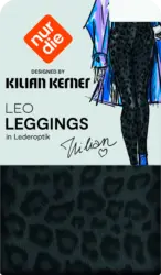 nur die Leggings in Leder-Optik mit Leo-Muster schwarz Gr. 32/34