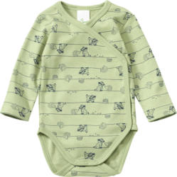 ALANA Wickelbody Langarm mit Waldtier-Muster, grün, Gr. 50/56