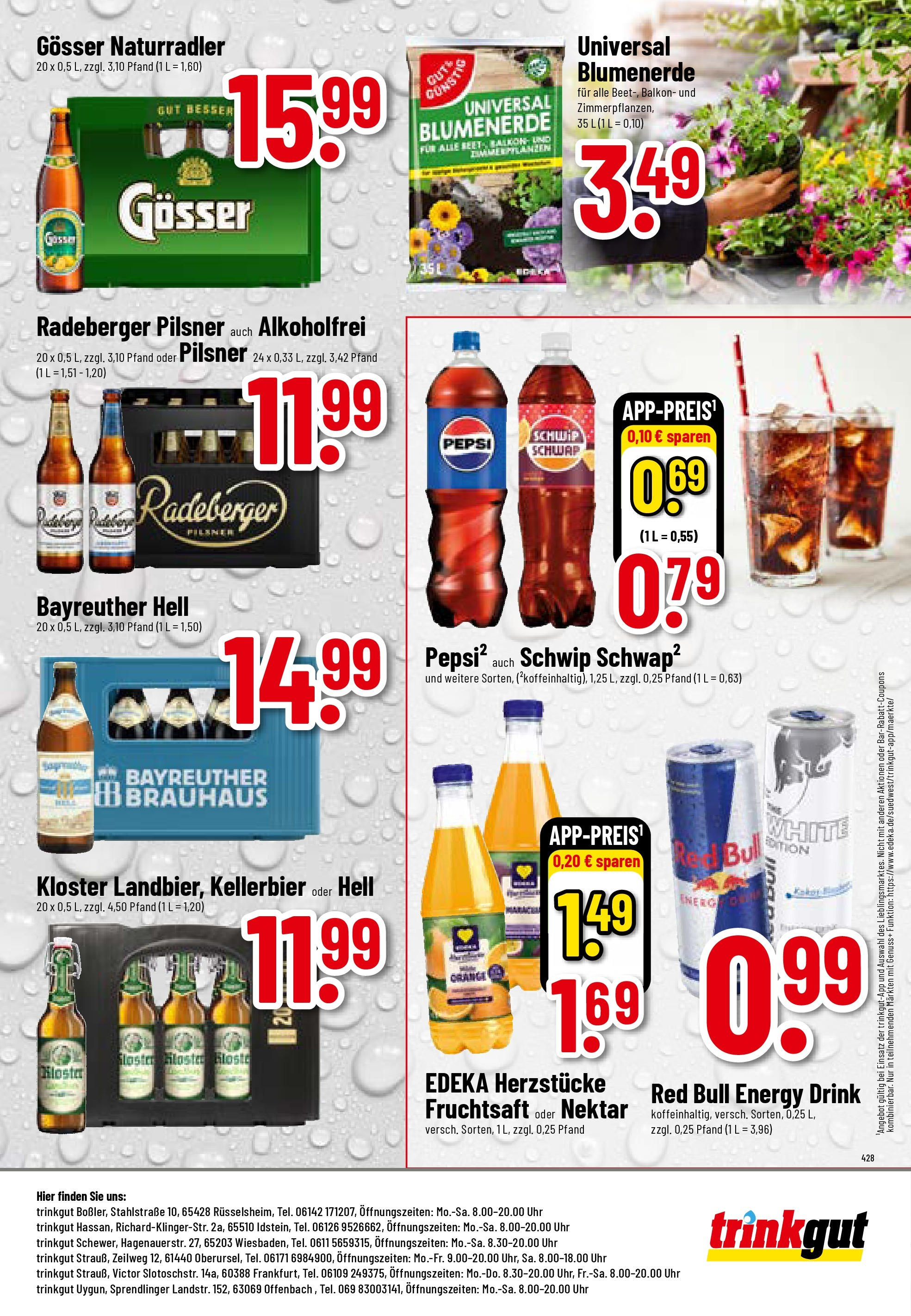Trinkgut - trinkgut: Wochenangebote (ab 14.09.2025) » Angebote online | Seite: 8 | Produkte: Energy, Blumenerde, Radeberger pilsner, Uhr