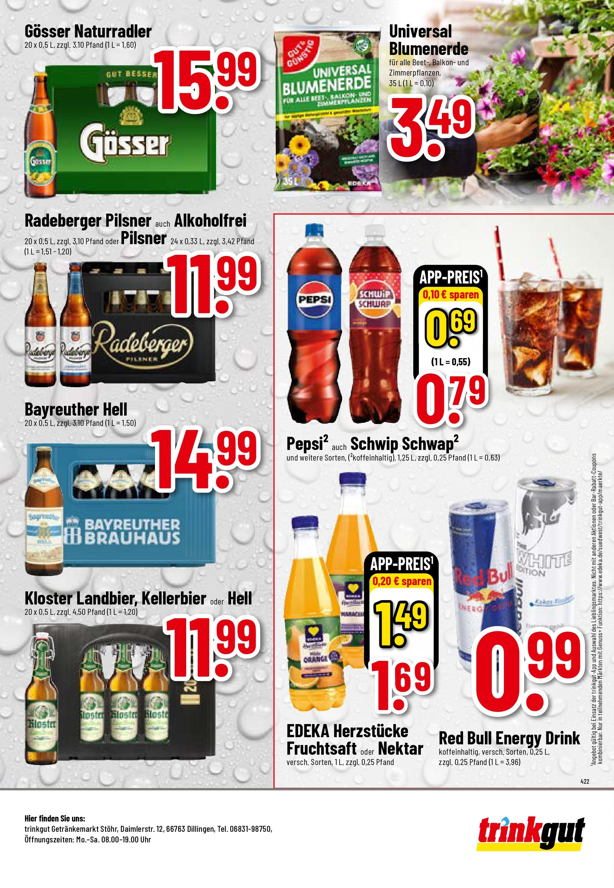 Trinkgut - trinkgut: Wochenangebote (ab 14.09.2025) » Angebote online | Seite: 8 | Produkte: Red bull, Energy, Radeberger pilsner, Uhr
