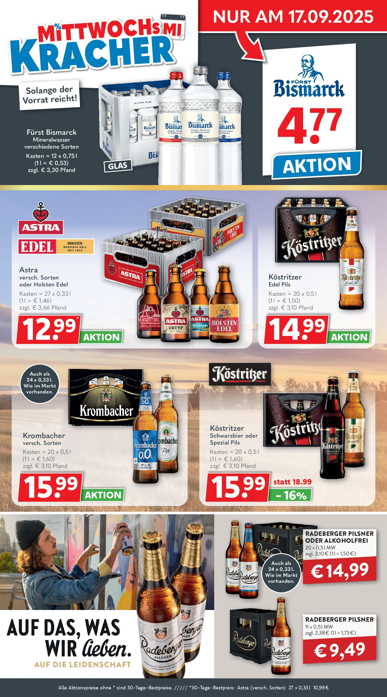 Getränkeland - Getränkeland: Getränkeangebote (ab 14.09.2025) zum Blättern | Seite: 2 | Produkte: Pils, Astra, Holsten, Radeberger pilsner