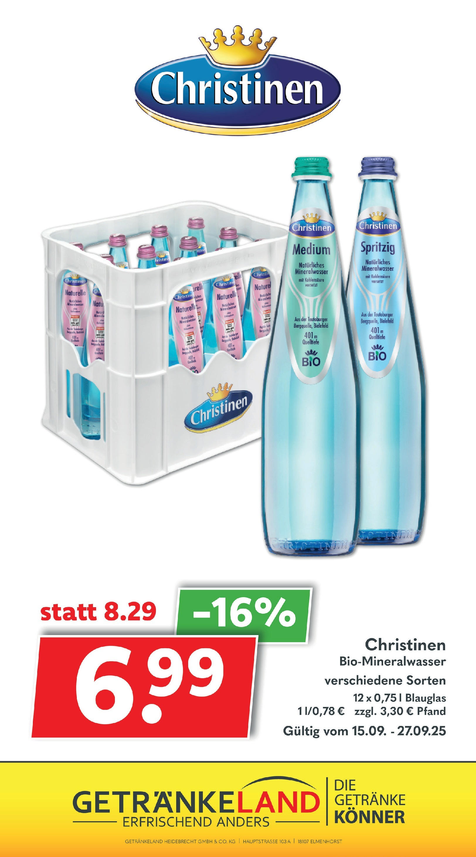 Getränkeland - Getränkeland: Getränkeangebote (ab 14.09.2025) zum Blättern | Seite: 12 | Produkte: Mineralwasser