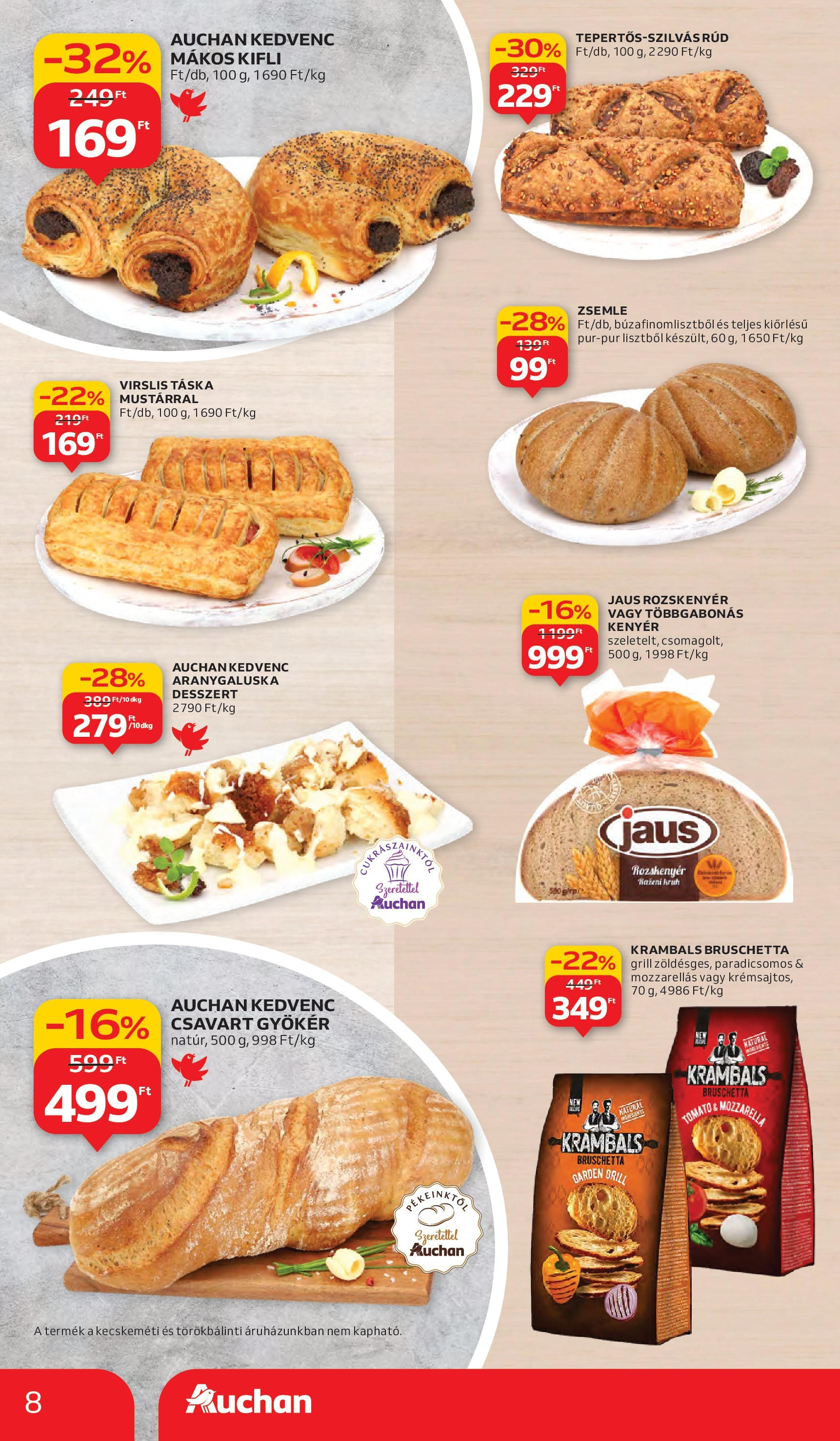Auchan - Auchan újság érvényessége 09.17.-ig - 2025.09.10. -tól/töl > akció, lapozható szórólap 🛍️ | Oldal: 8 | Termékek: Táska, Rozskenyér, Kenyér, Bruschetta
