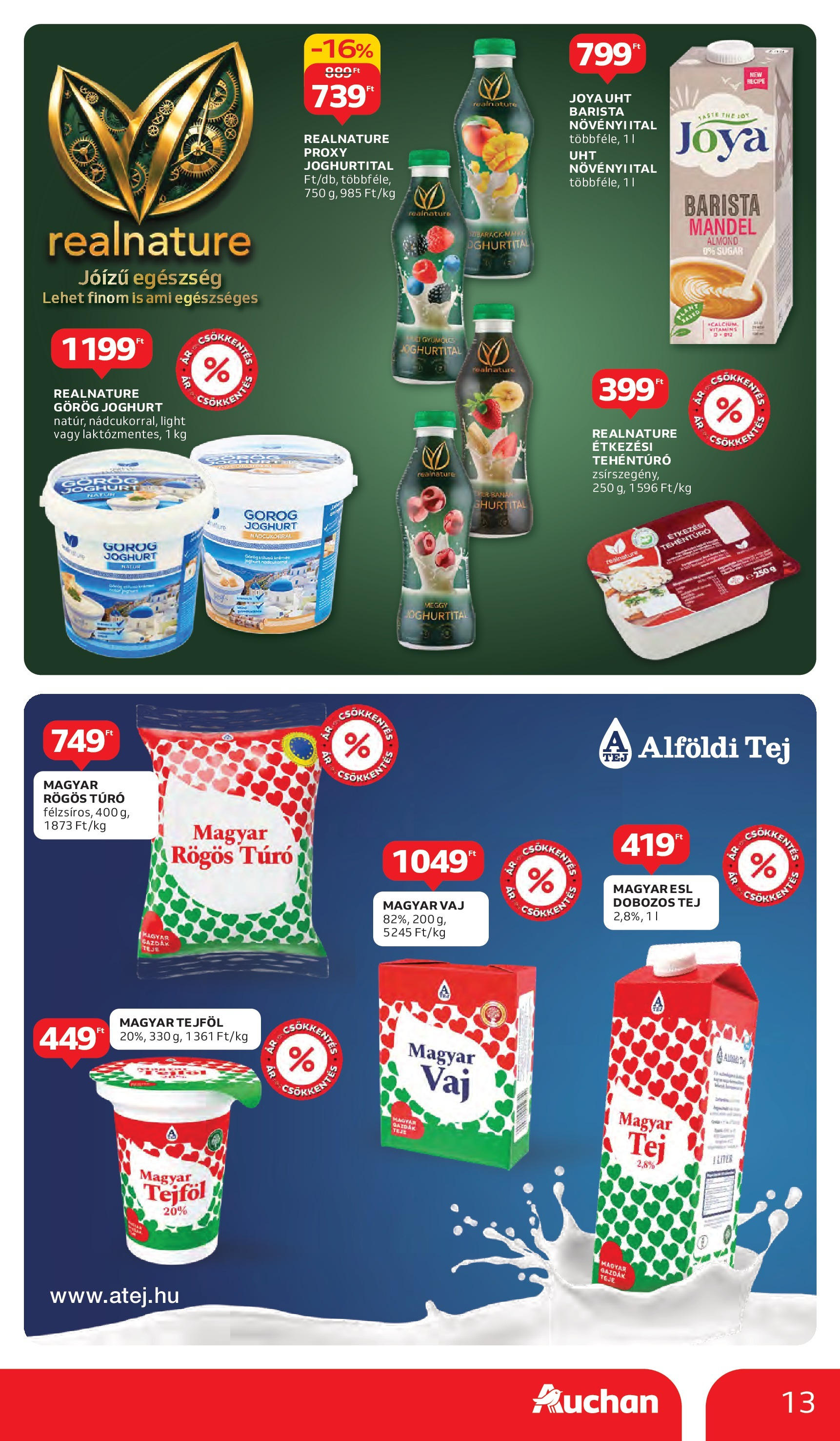 Auchan - Auchan újság érvényessége 09.17.-ig - 2025.09.10. -tól/töl > akció, lapozható szórólap 🛍️ | Oldal: 13 | Termékek: Meggy, Vaj, Banán, Túró