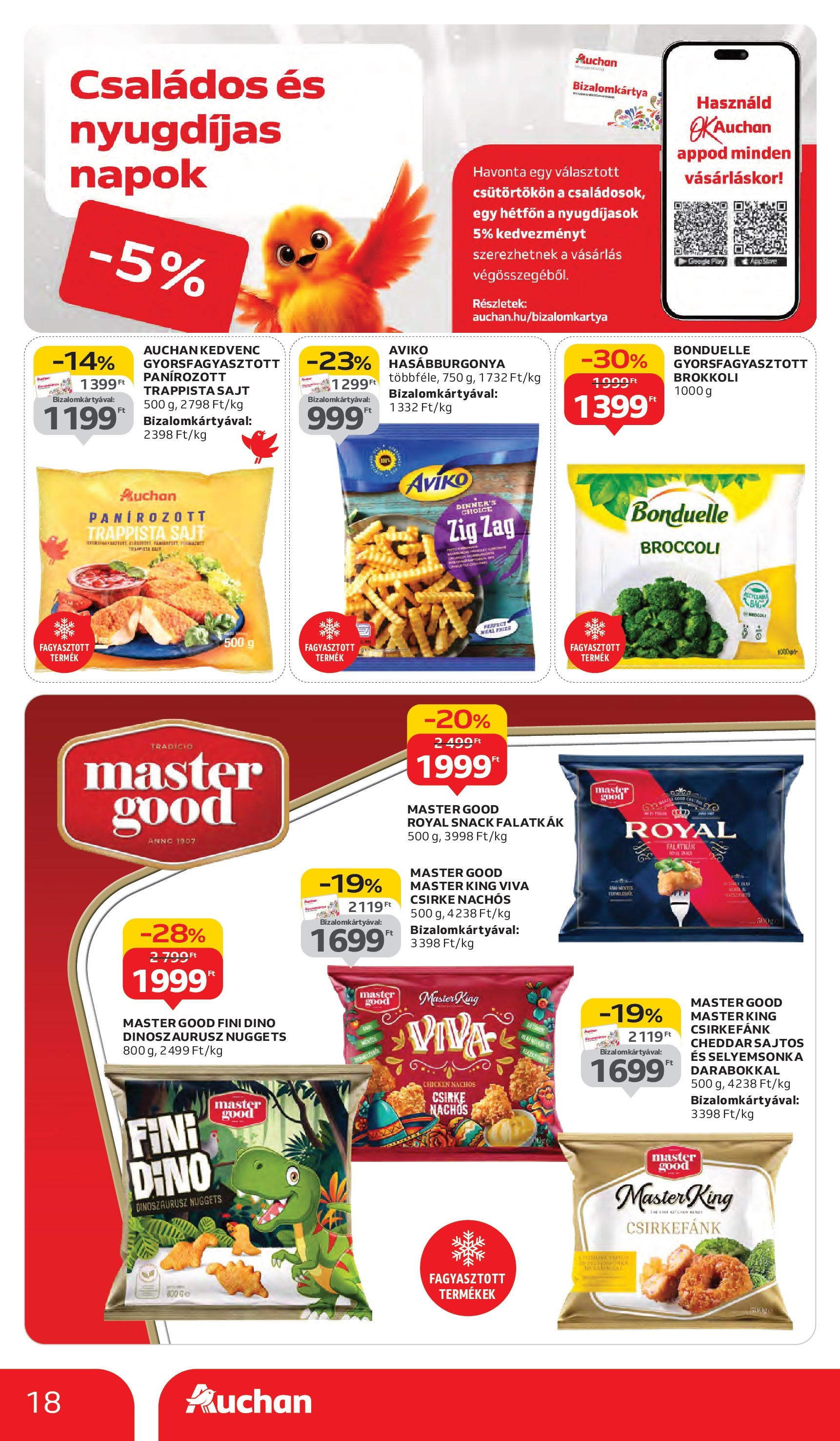 Auchan - Auchan újság érvényessége 09.17.-ig - 2025.09.10. -tól/töl > akció, lapozható szórólap 🛍️ | Oldal: 18 | Termékek: Sajt, Hasábburgonya, Brokkoli, Trappista sajt