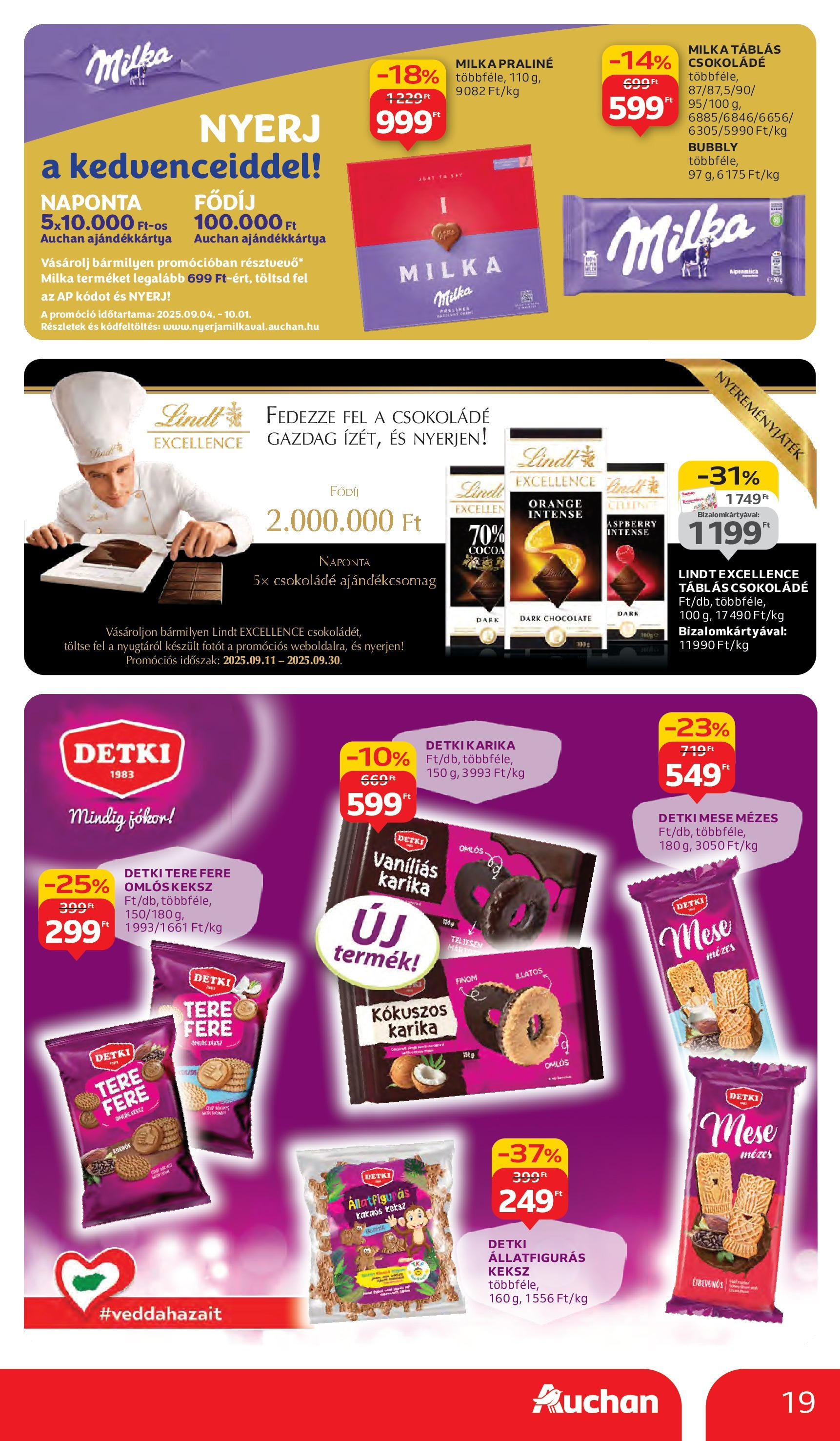 Auchan - Auchan újság érvényessége 09.17.-ig - 2025.09.10. -tól/töl > akció, lapozható szórólap 🛍️ | Oldal: 19 | Termékek: Praliné, Csokoládé, Keksz