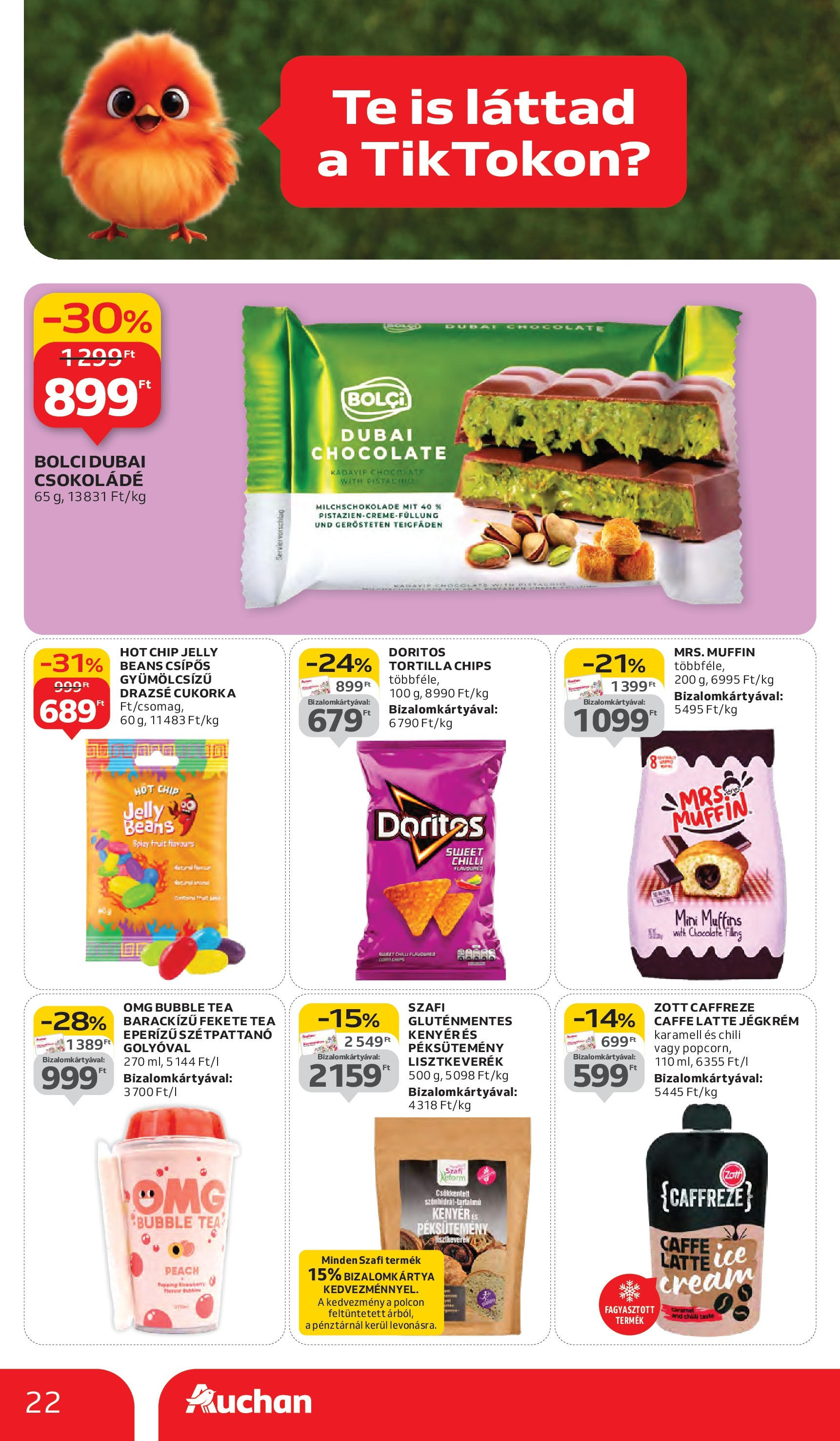 Auchan - Auchan újság érvényessége 09.17.-ig - 2025.09.10. -tól/töl > akció, lapozható szórólap 🛍️ | Oldal: 22 | Termékek: Chili, Muffin, Tea, Jégkrém