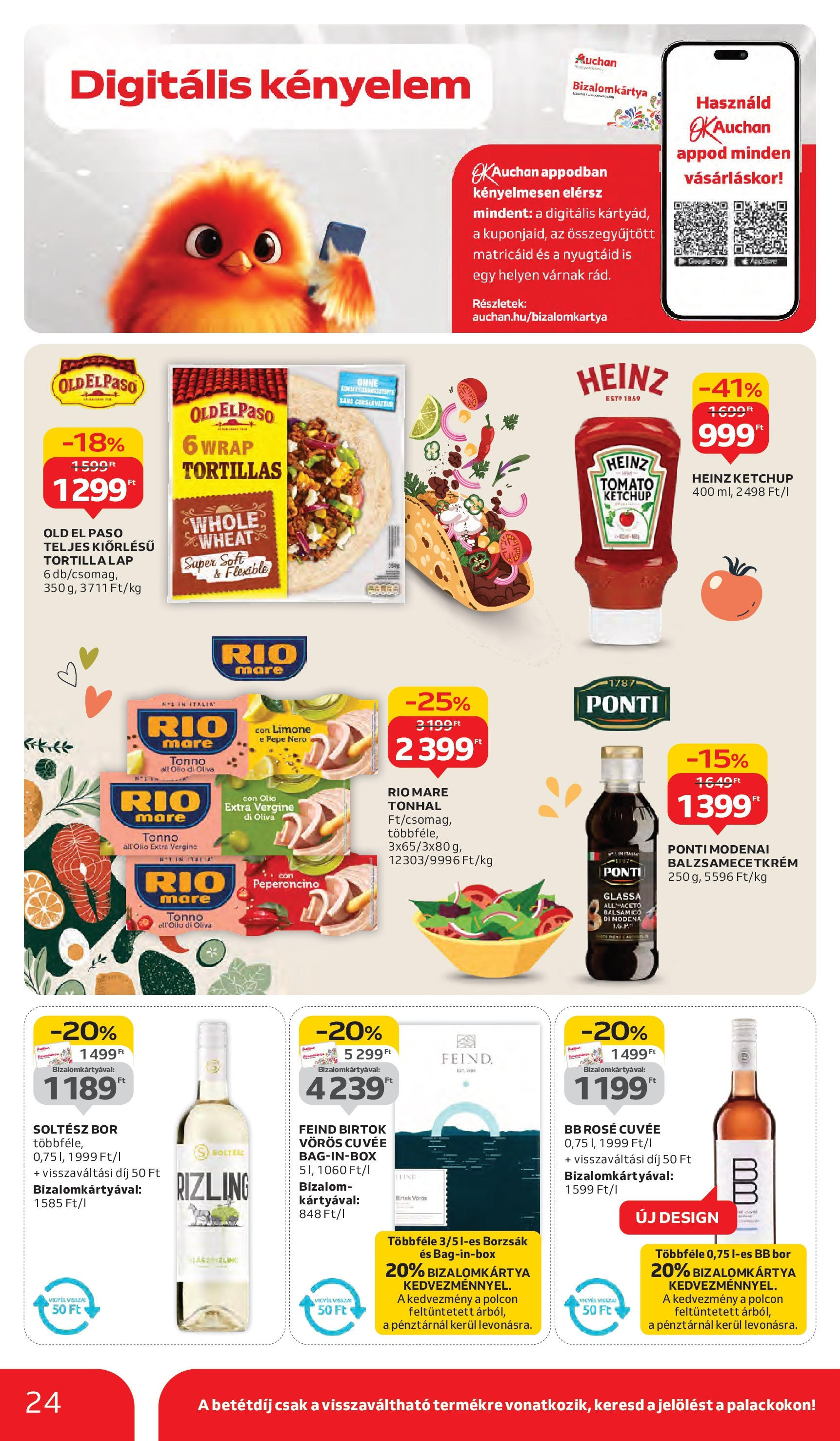 Auchan - Auchan újság érvényessége 09.17.-ig - 2025.09.10. -tól/töl > akció, lapozható szórólap 🛍️ | Oldal: 24 | Termékek: Tonhal, Bor, Ketchup