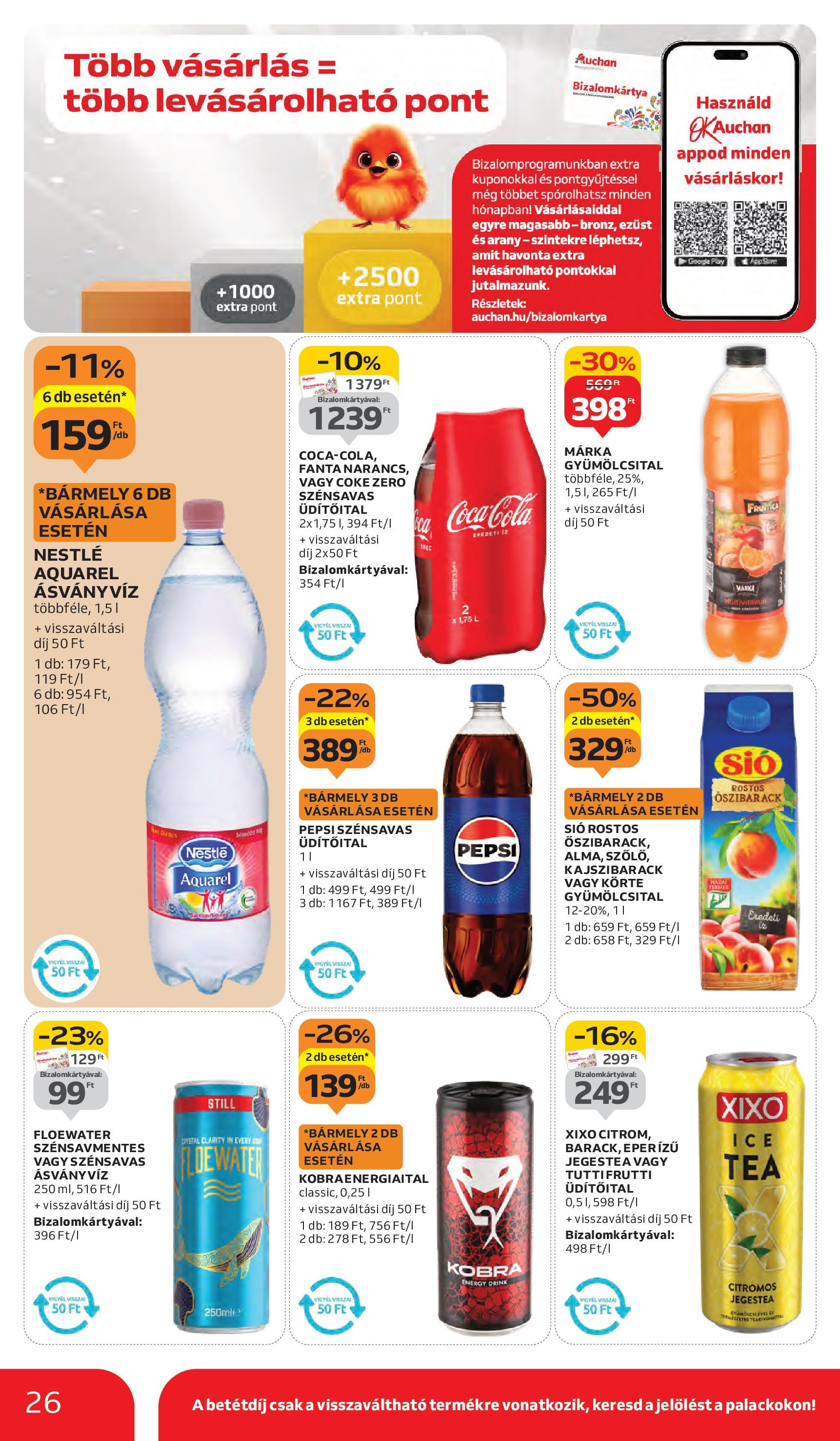 Auchan - Auchan újság érvényessége 09.17.-ig - 2025.09.10. -tól/töl > akció, lapozható szórólap 🛍️ | Oldal: 26 | Termékek: Őszibarack, Gyümölcsital, Pepsi, Eper