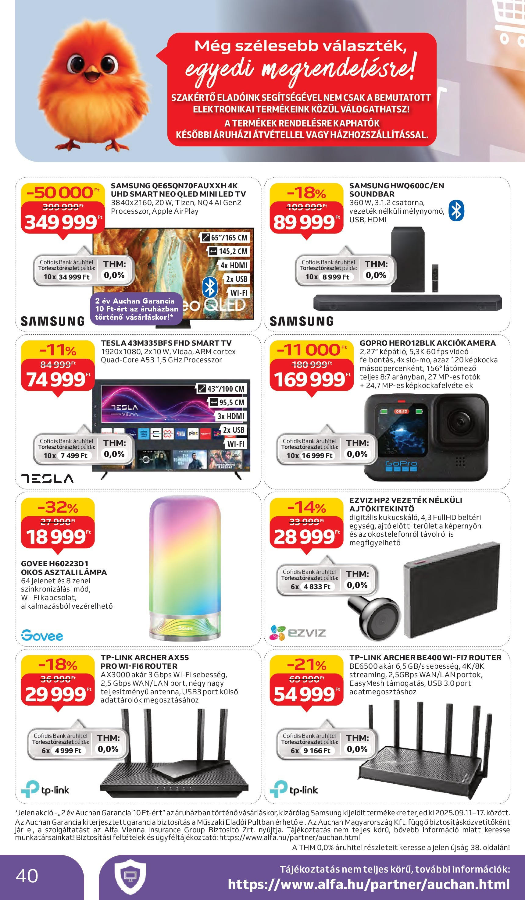 Auchan - Auchan újság érvényessége 09.17.-ig - 2025.09.10. -tól/töl > akció, lapozható szórólap 🛍️ | Oldal: 40 | Termékek: USB, TV, Smart tv, Soundbar