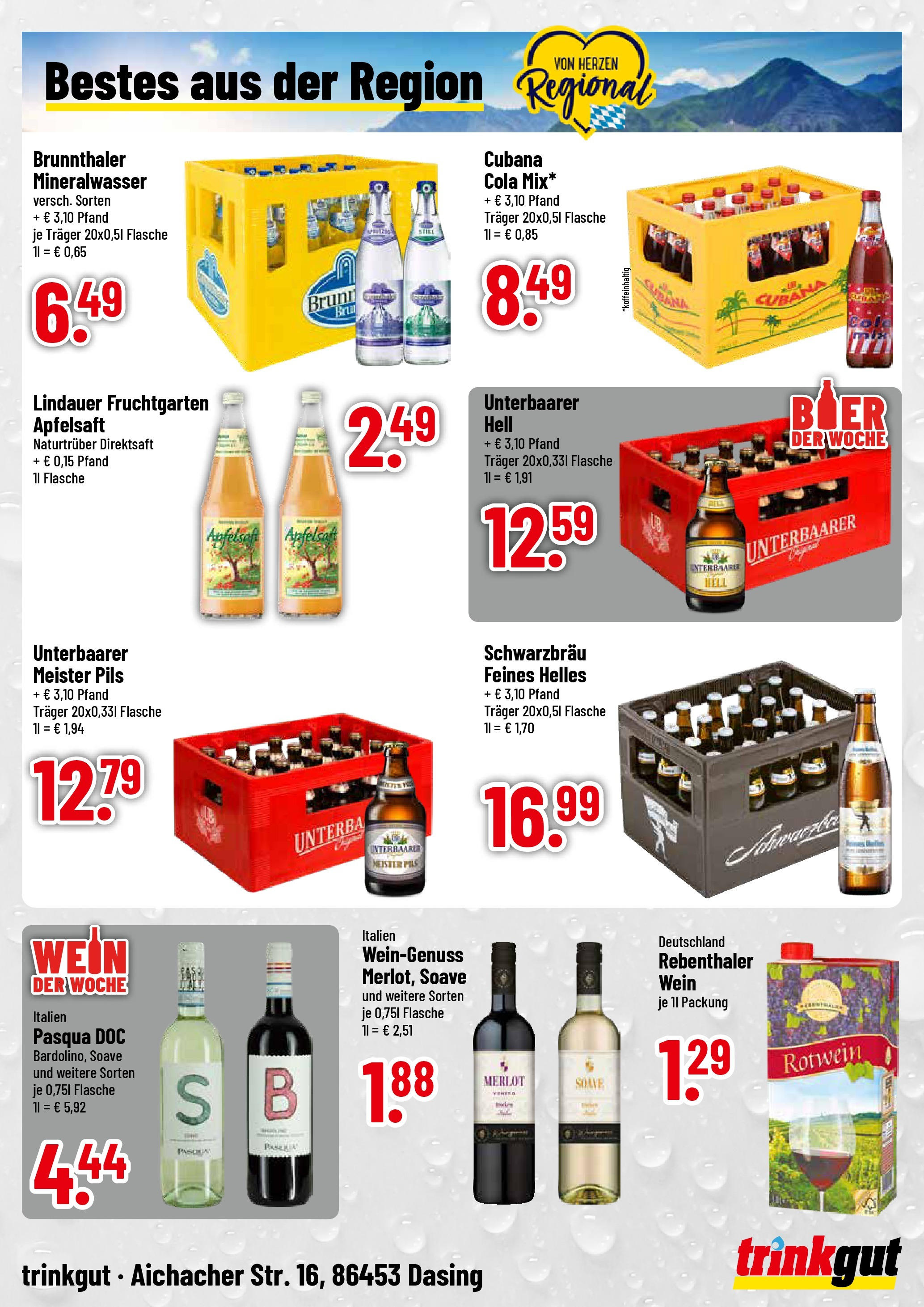 Trinkgut - trinkgut: Wochenangebote (ab 14.09.2025) » Angebote online | Seite: 4 | Produkte: Cola, Rotwein, Apfelsaft, Mineralwasser