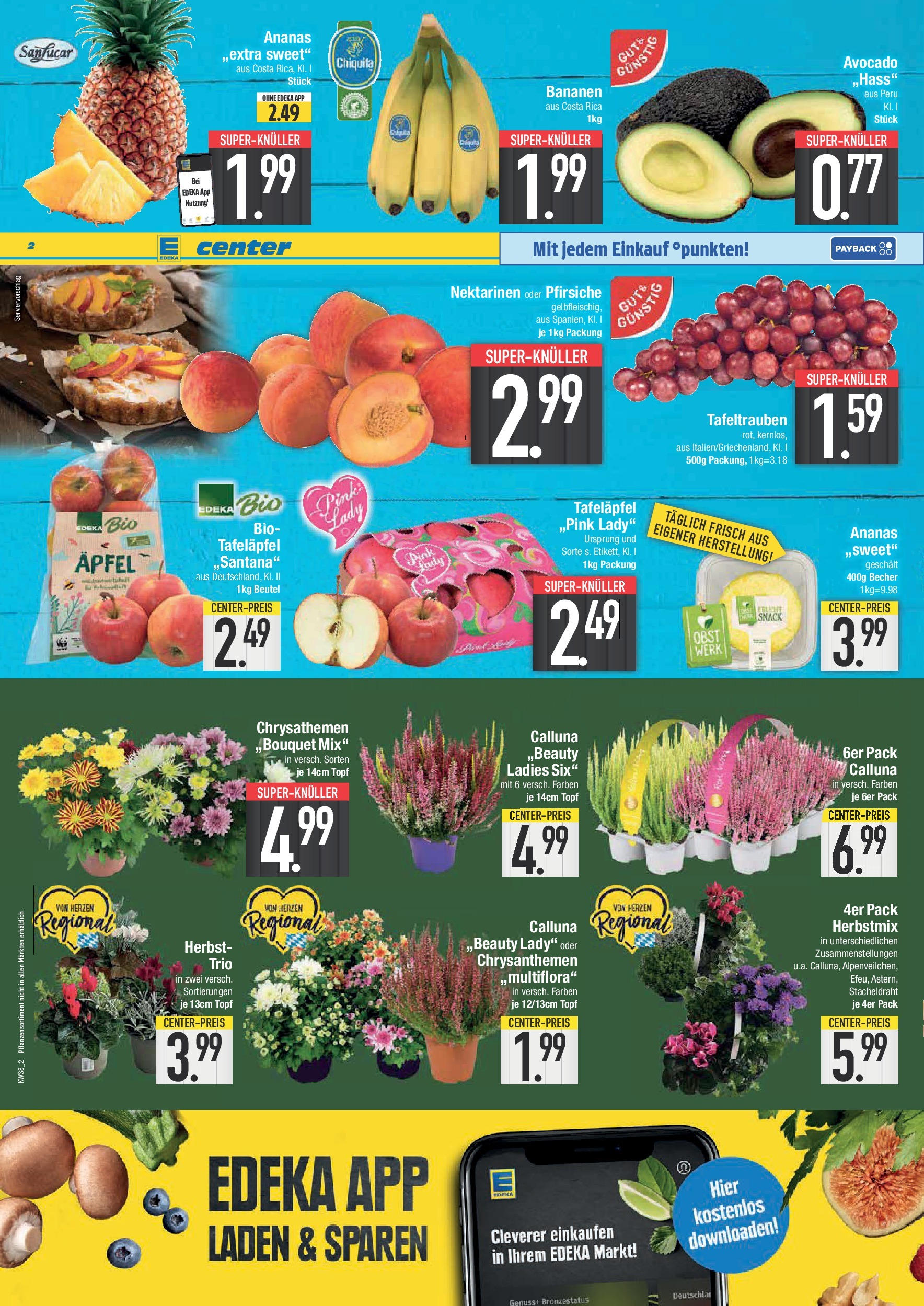 Edeka prospekt Hunderdorf	 (ab 14.09.2025) » Angebote Online | Seite: 2 | Produkte: Nektarinen, Äpfel, Ananas, Avocado