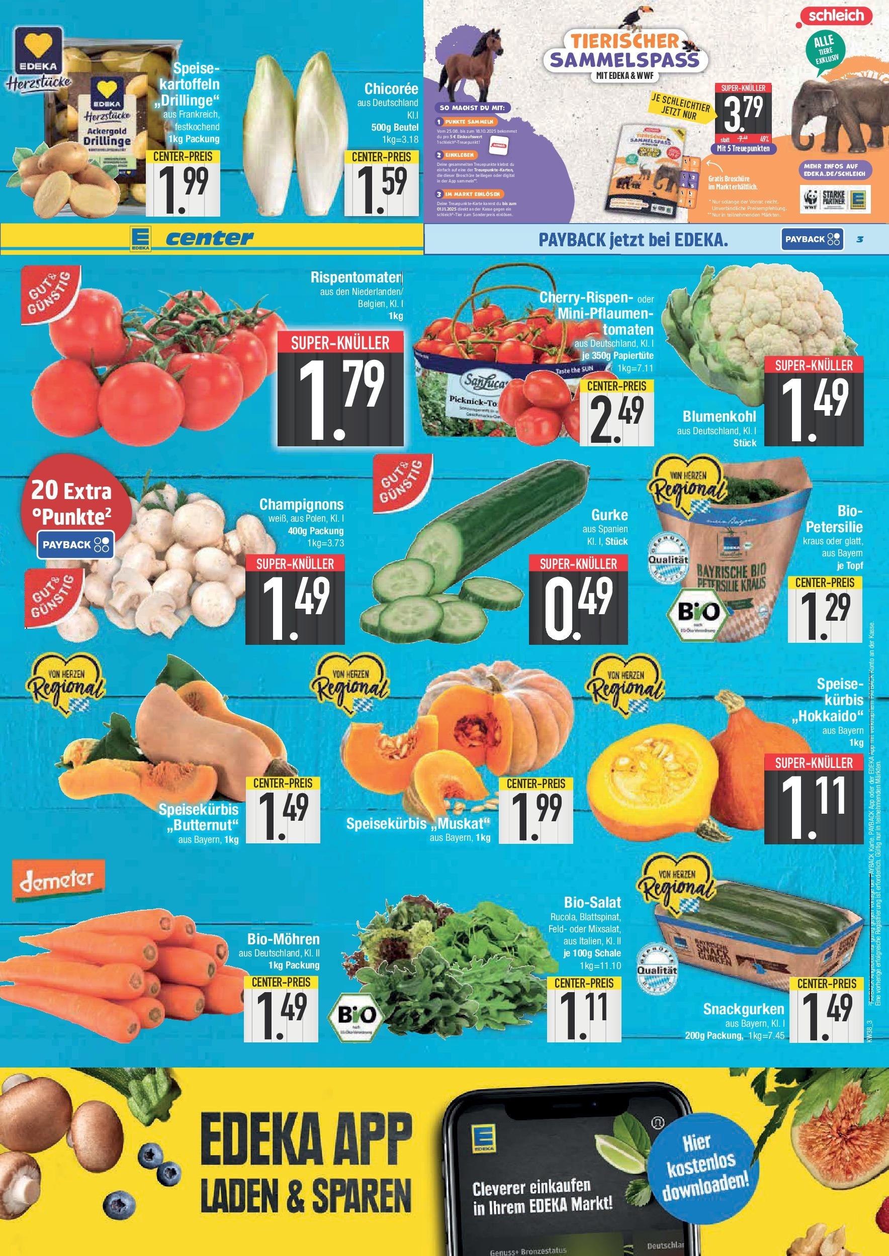 Edeka prospekt Hunderdorf	 (ab 14.09.2025) » Angebote Online | Seite: 3 | Produkte: Tomaten, Champignons, Kartoffeln, Kürbis