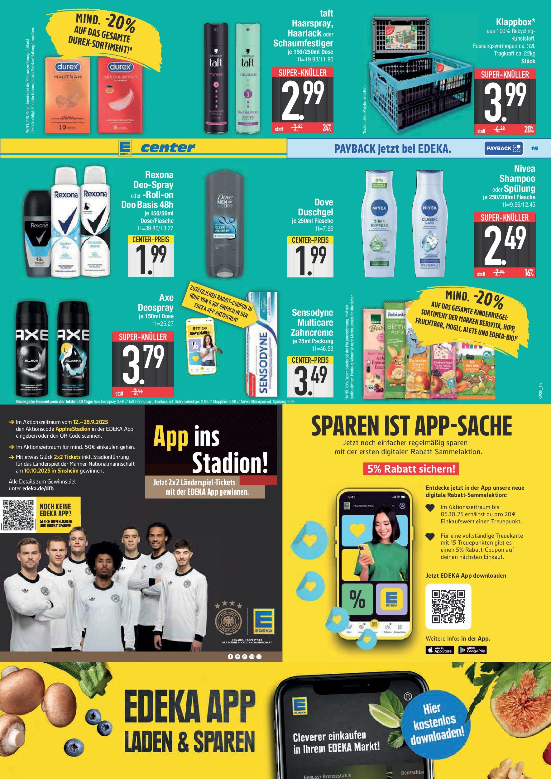 Edeka prospekt Hunderdorf	 (ab 14.09.2025) » Angebote Online | Seite: 15 | Produkte: Shampoo, Duschgel, Shower Gel, Deospray