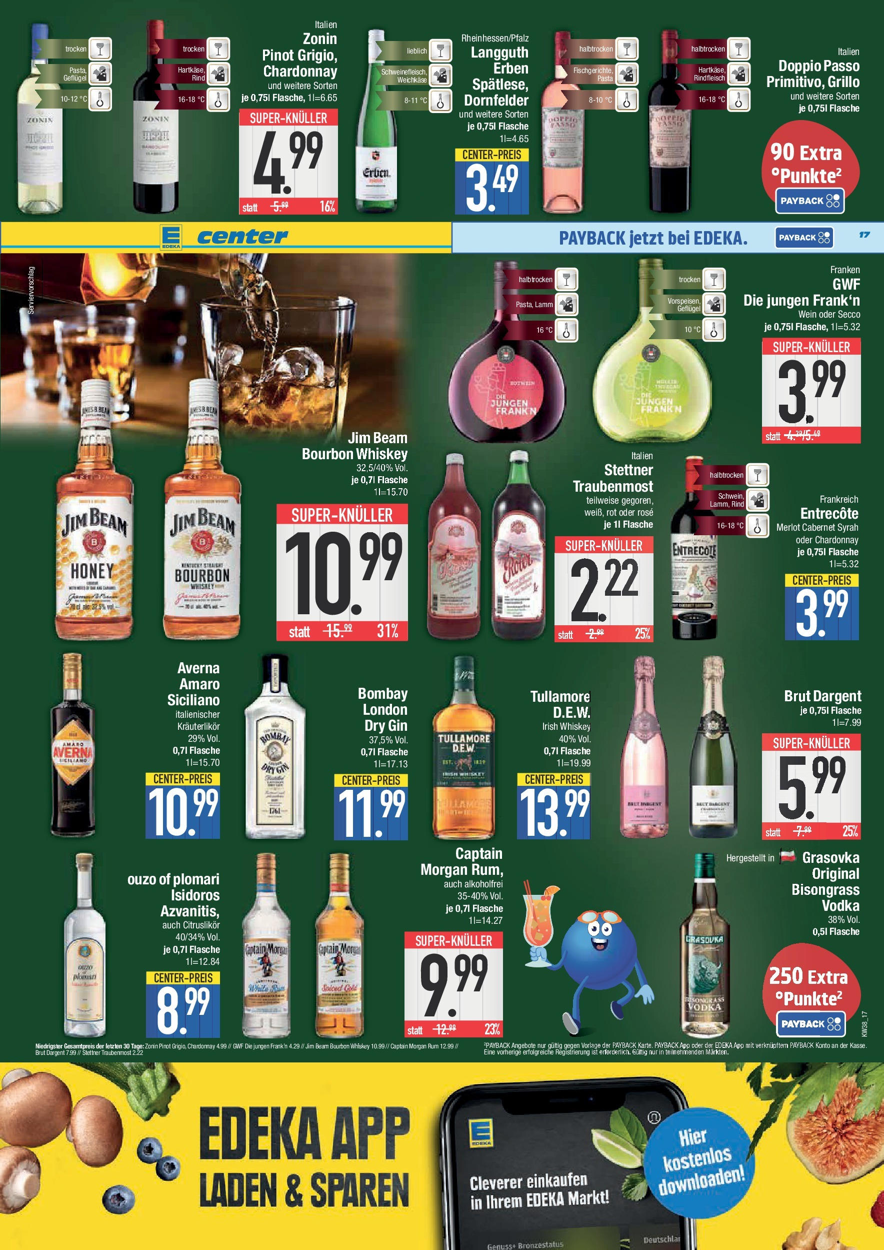 Edeka prospekt Hunderdorf	 (ab 14.09.2025) » Angebote Online | Seite: 17 | Produkte: Rotwein, Rum, Merlot, Schweinefleisch