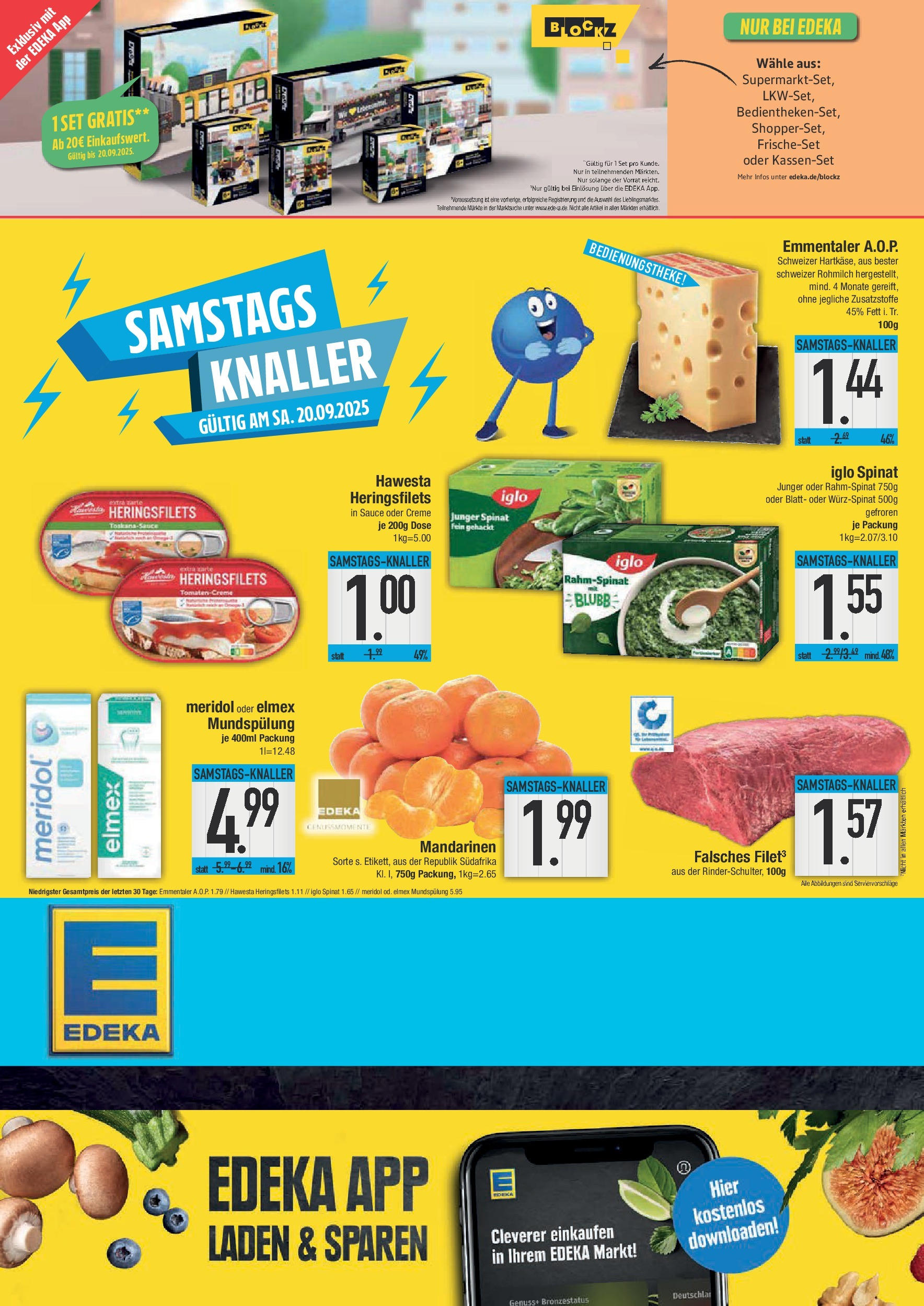 Edeka prospekt Hunderdorf	 (ab 14.09.2025) » Angebote Online | Seite: 20 | Produkte: Iglo, Mandarinen, Creme