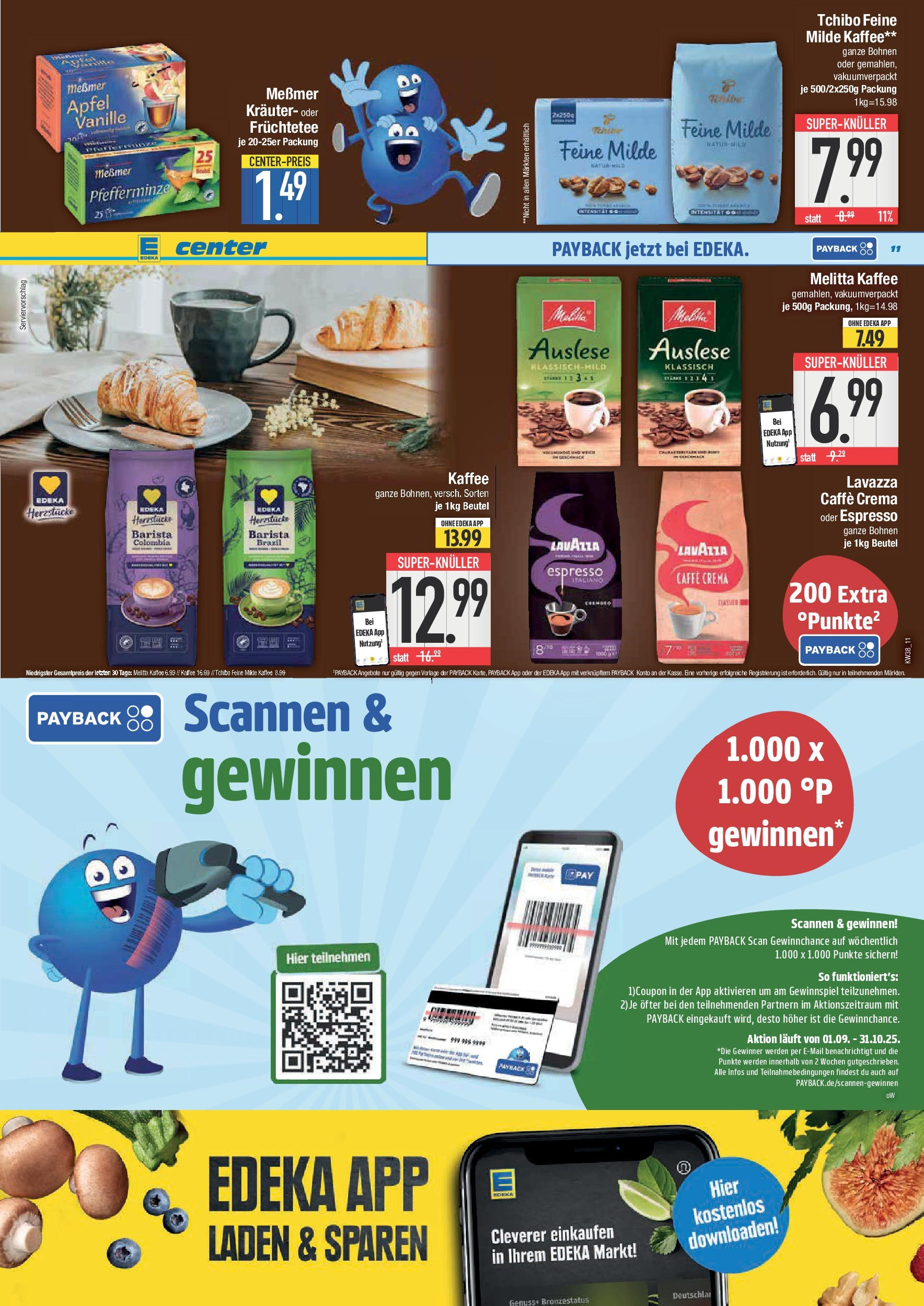 Edeka prospekt Hunderdorf	 (ab 14.09.2025) » Angebote Online | Seite: 11 | Produkte: Melitta, Lavazza, Messmer, Äpfel