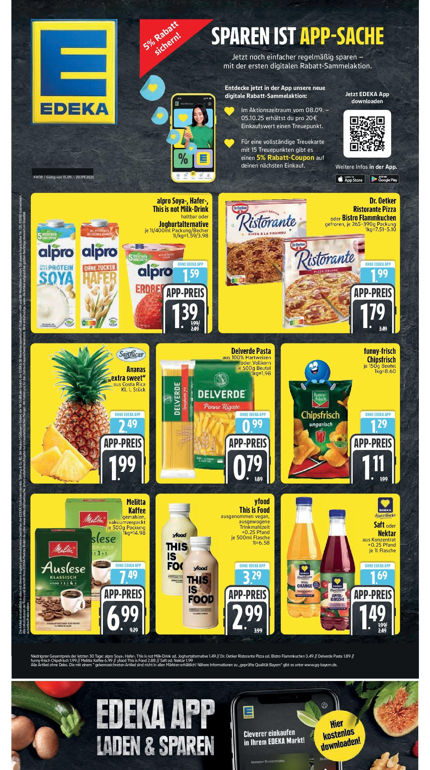 Edeka prospekt Rötz	 (ab 14.09.2025) » Angebote Online | Seite: 1 | Produkte: Ristorante, Äpfel, Ananas, Alpro