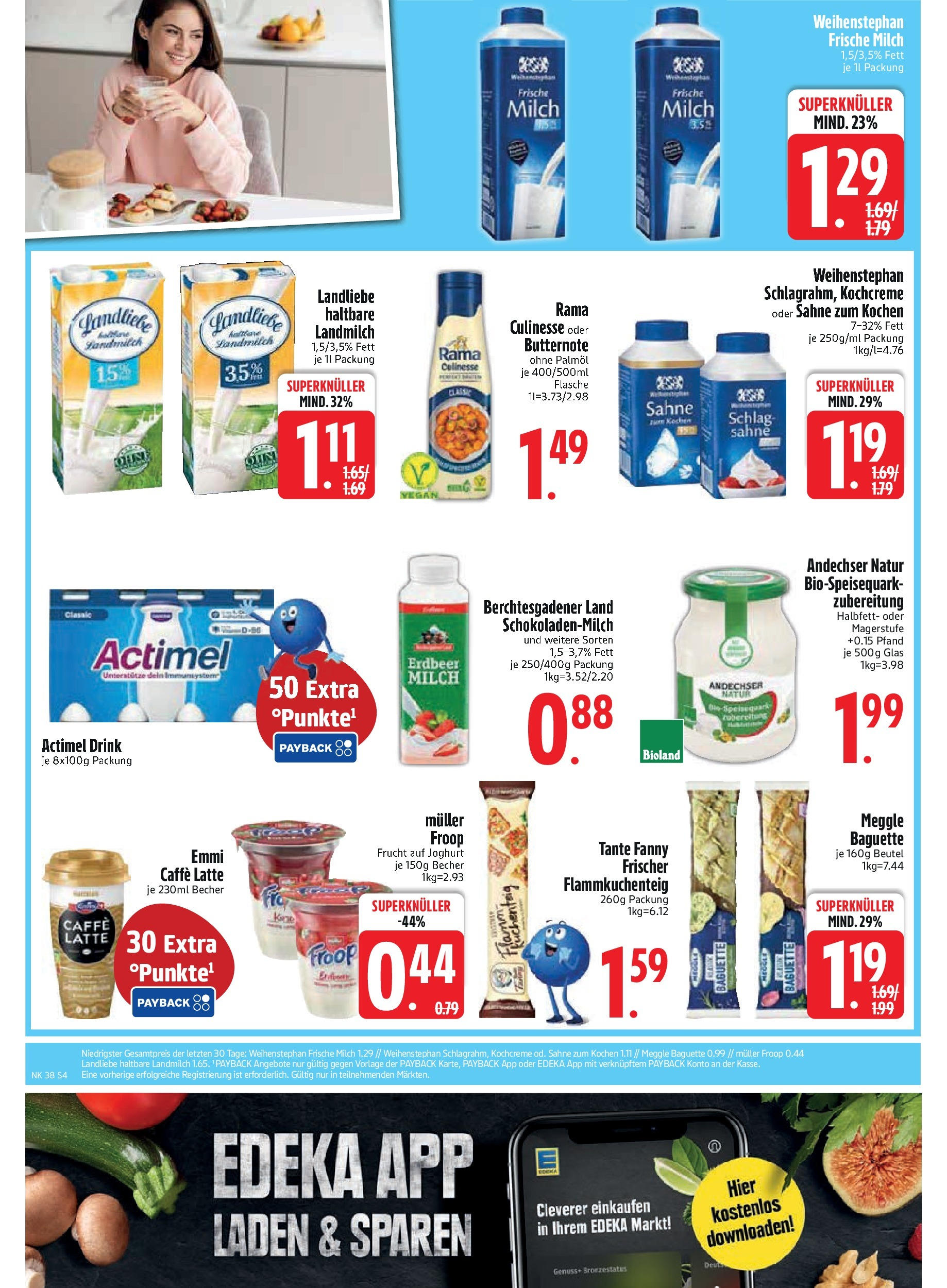 Edeka prospekt Rötz	 (ab 14.09.2025) » Angebote Online | Seite: 6 | Produkte: Actimel, Milch, Joghurt, Sahne