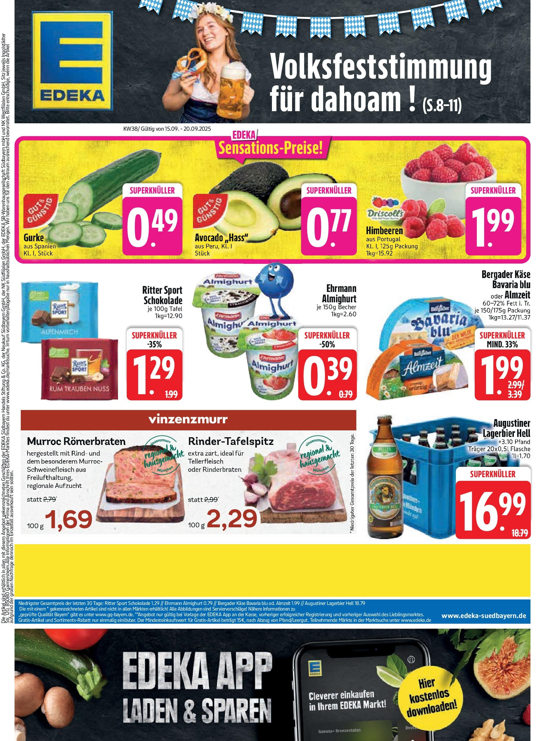 Edeka prospekt Murnau	 (ab 14.09.2025) » Angebote Online | Seite: 3 | Produkte: Ehrmann almighurt, Trauben, Rum, Ritter sport