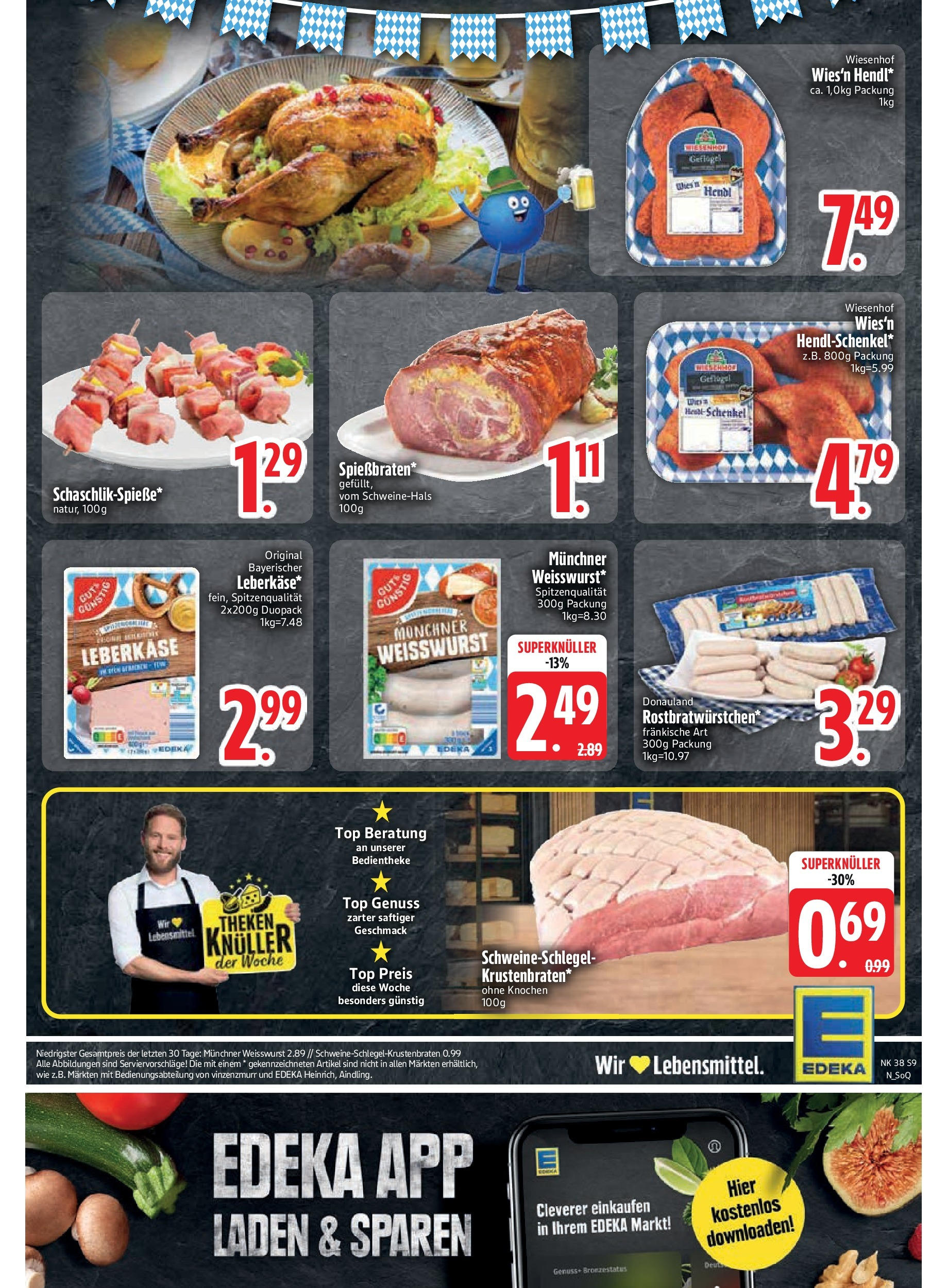 Edeka prospekt Rötz	 (ab 14.09.2025) » Angebote Online | Seite: 11 | Produkte: Top, Weißwurst, Leberkase