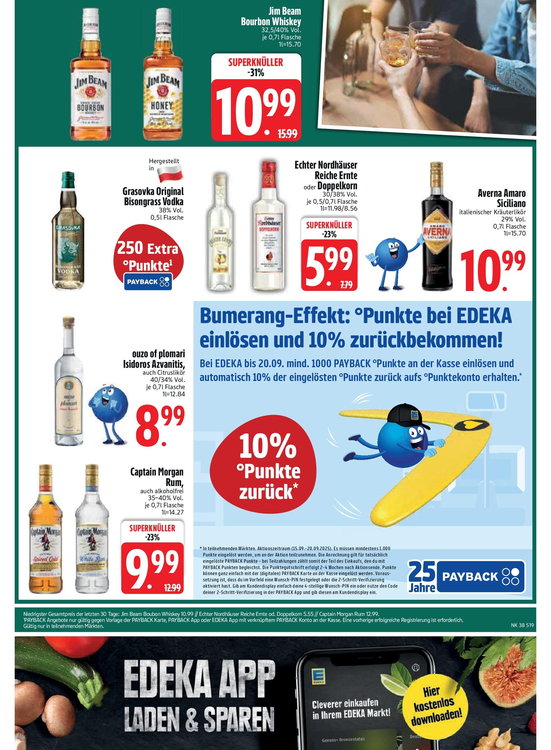 Edeka prospekt Rötz	 (ab 14.09.2025) » Angebote Online | Seite: 21 | Produkte: Jim beam, Ouzo, Rum, Vodka